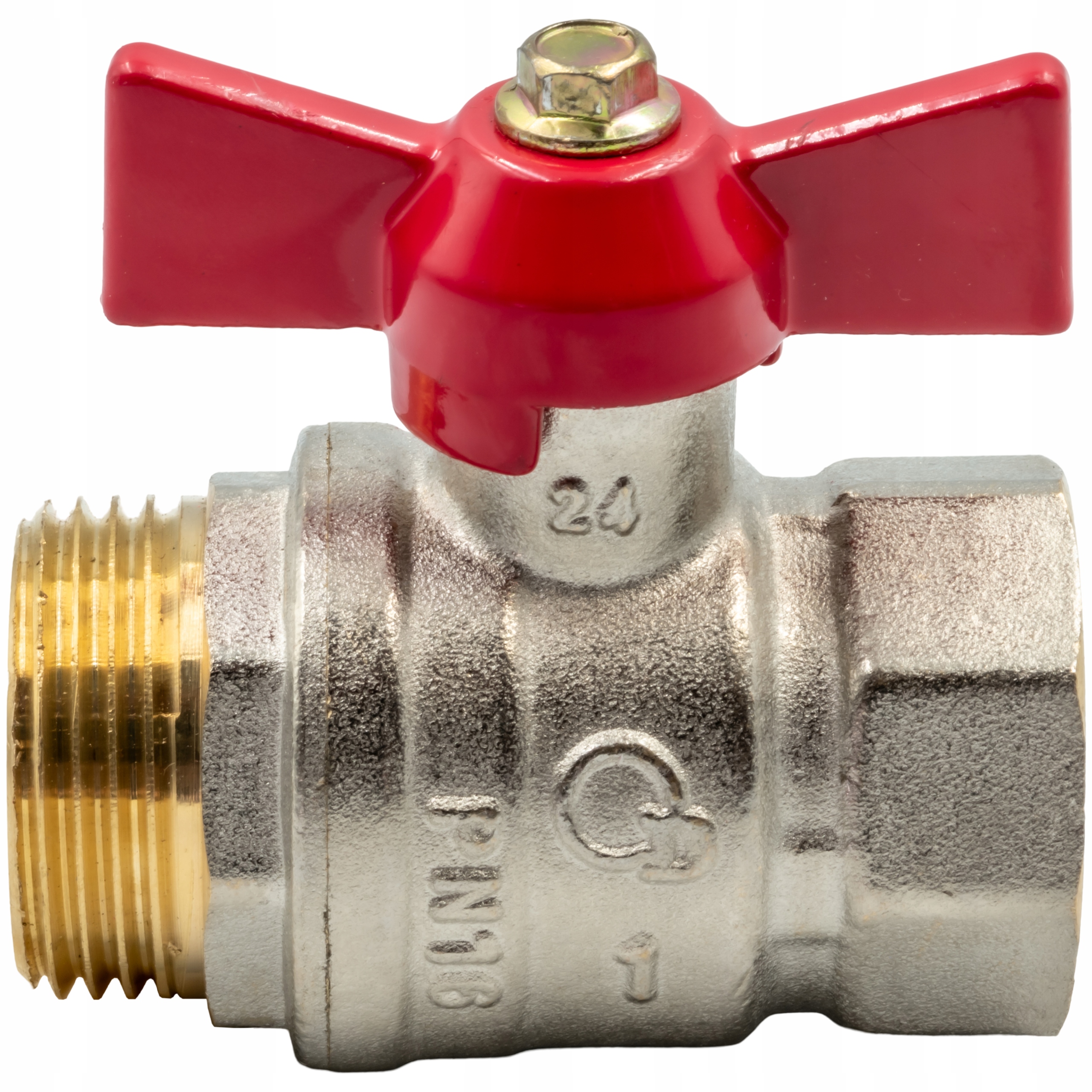 ZAWÓR KULOWY 1/2" WZ MOTYLEK Z DŁAWICĄ MOSIĘŻNY SOLIDNY WYSOKA JAKOŚĆ