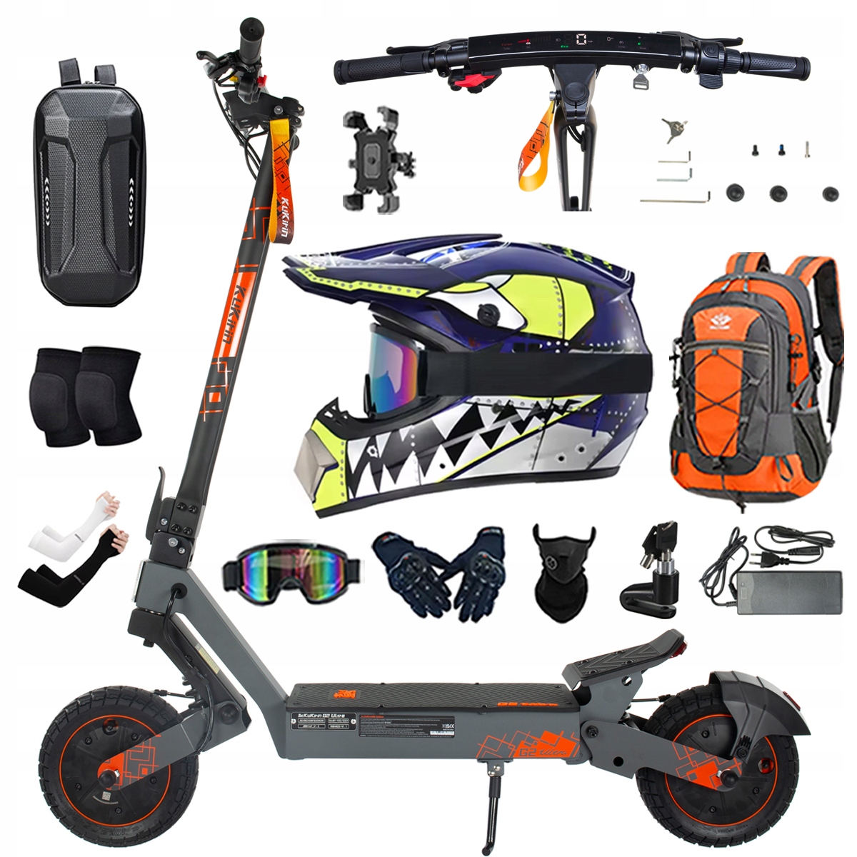 Kukirin G2 Ultra elektrické vozidlo 2000W 55km/h 55KM 48V18Ah 10" dárky