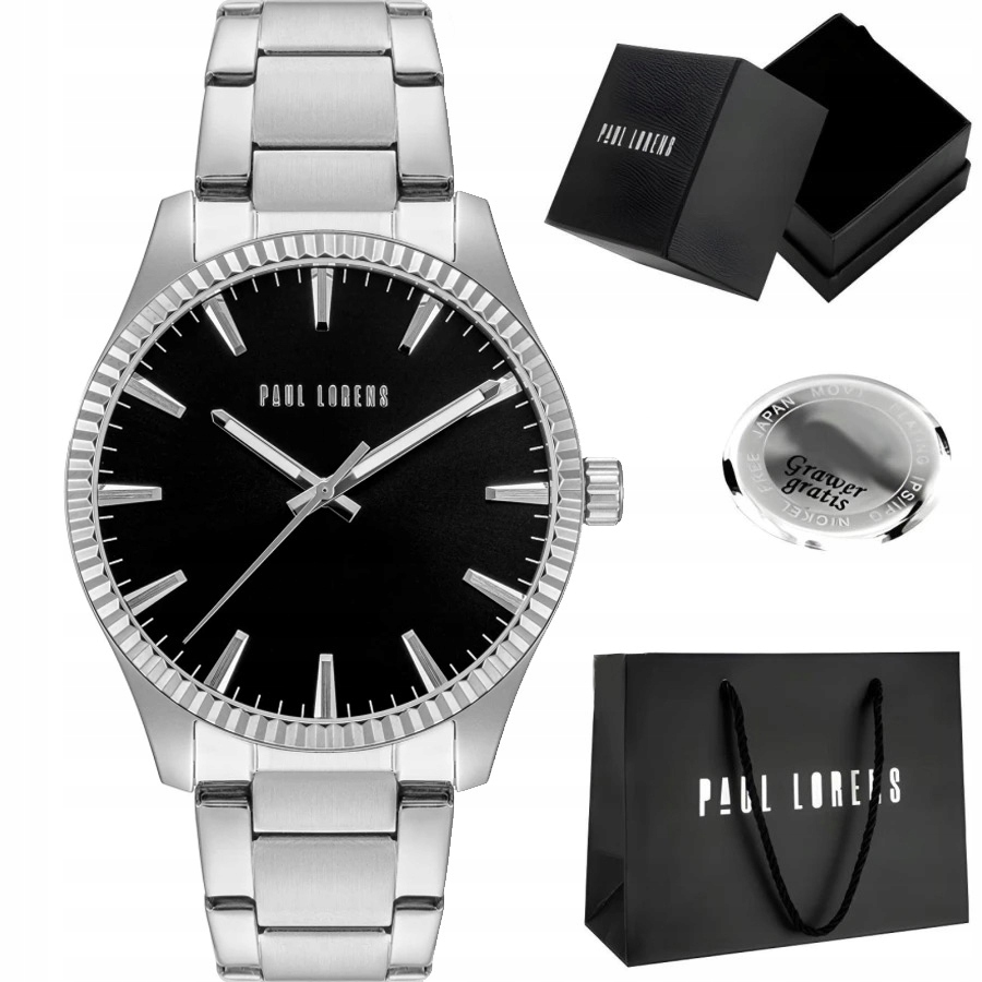 Pánské hodinky Paul Lorens Eliaz ocelové klasické s efektním pouzdrem Gravírování