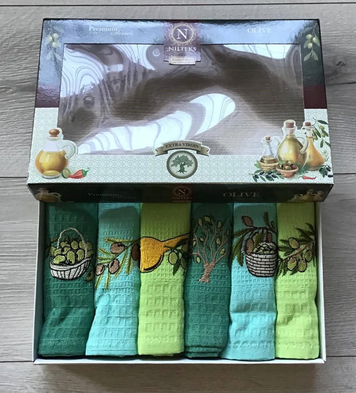 

Komplet Ścierek Kuchennych Haft 6szt. Oliwka