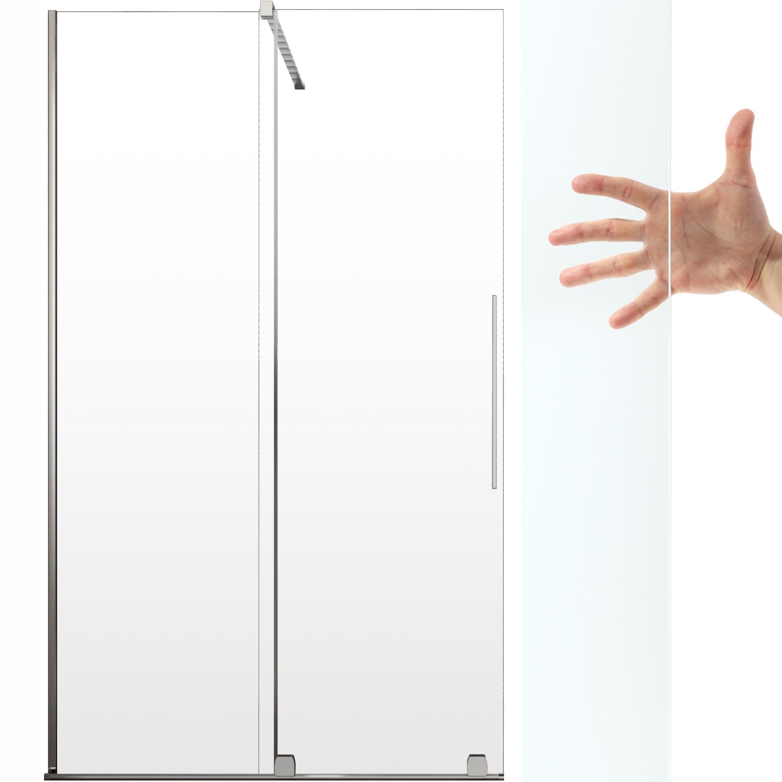 Kabina prysznicowa przesuwna Walk-In 110 L czyste
