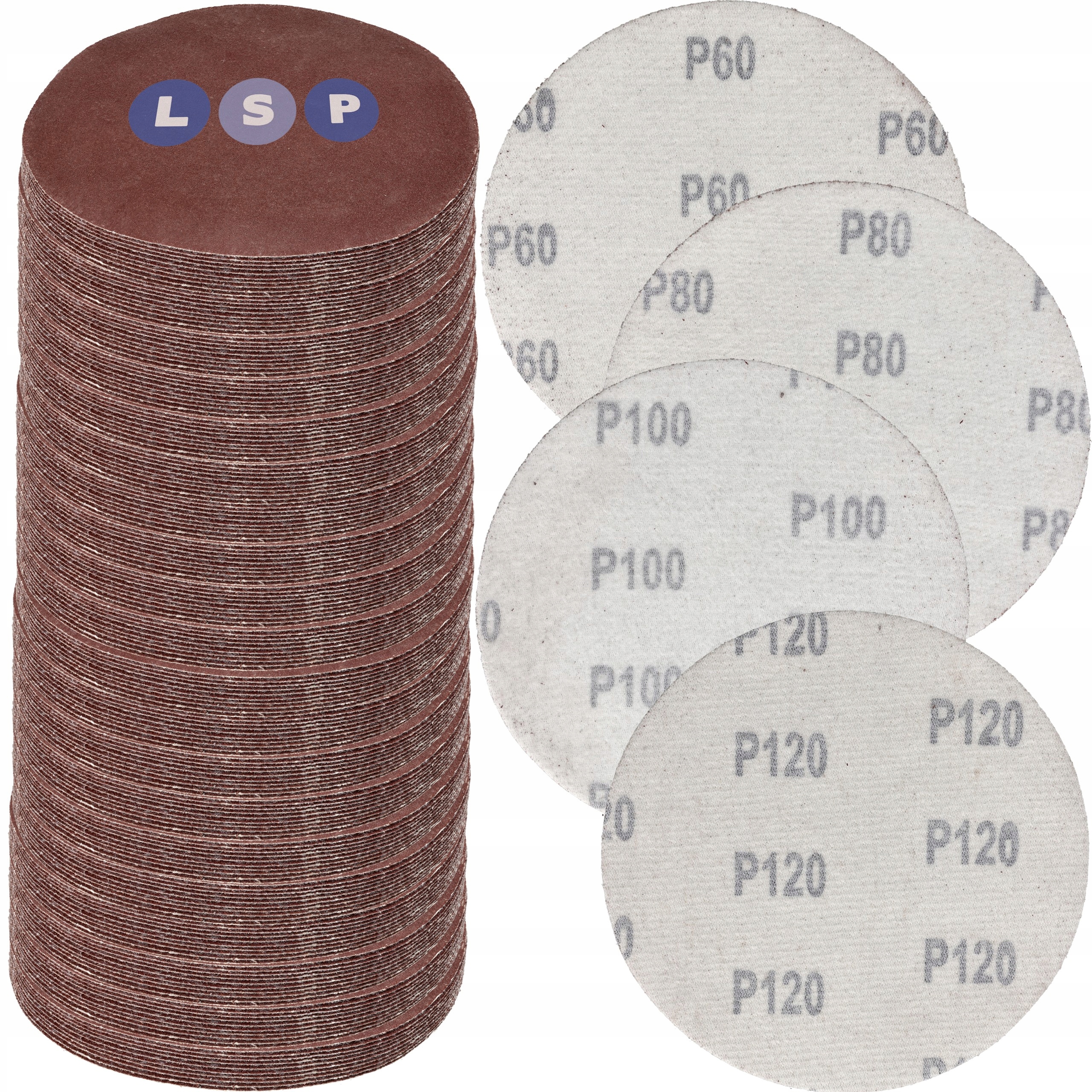 Papier Krążek Ścierny Na Rzep 125 Do Szlifierki Drewna Metalu 200 Szt.