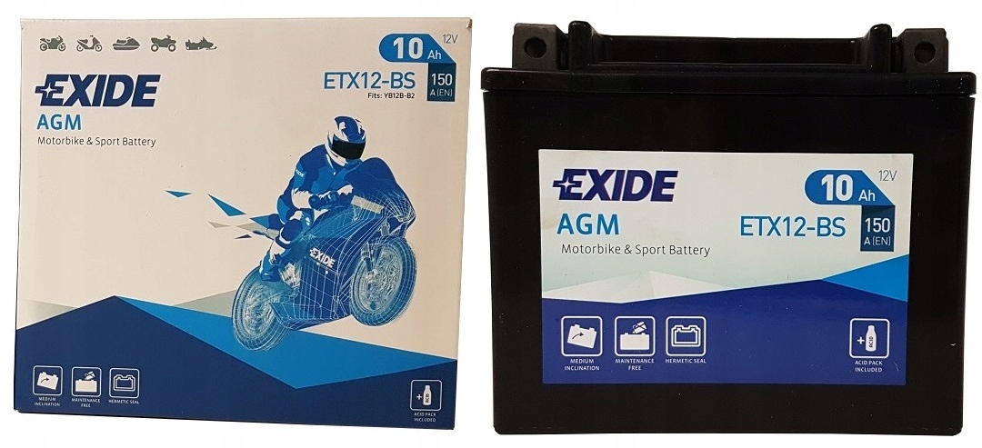 

Akumulator Exide ETX12-BS/YTX12-BS 12V 10Ah 150A