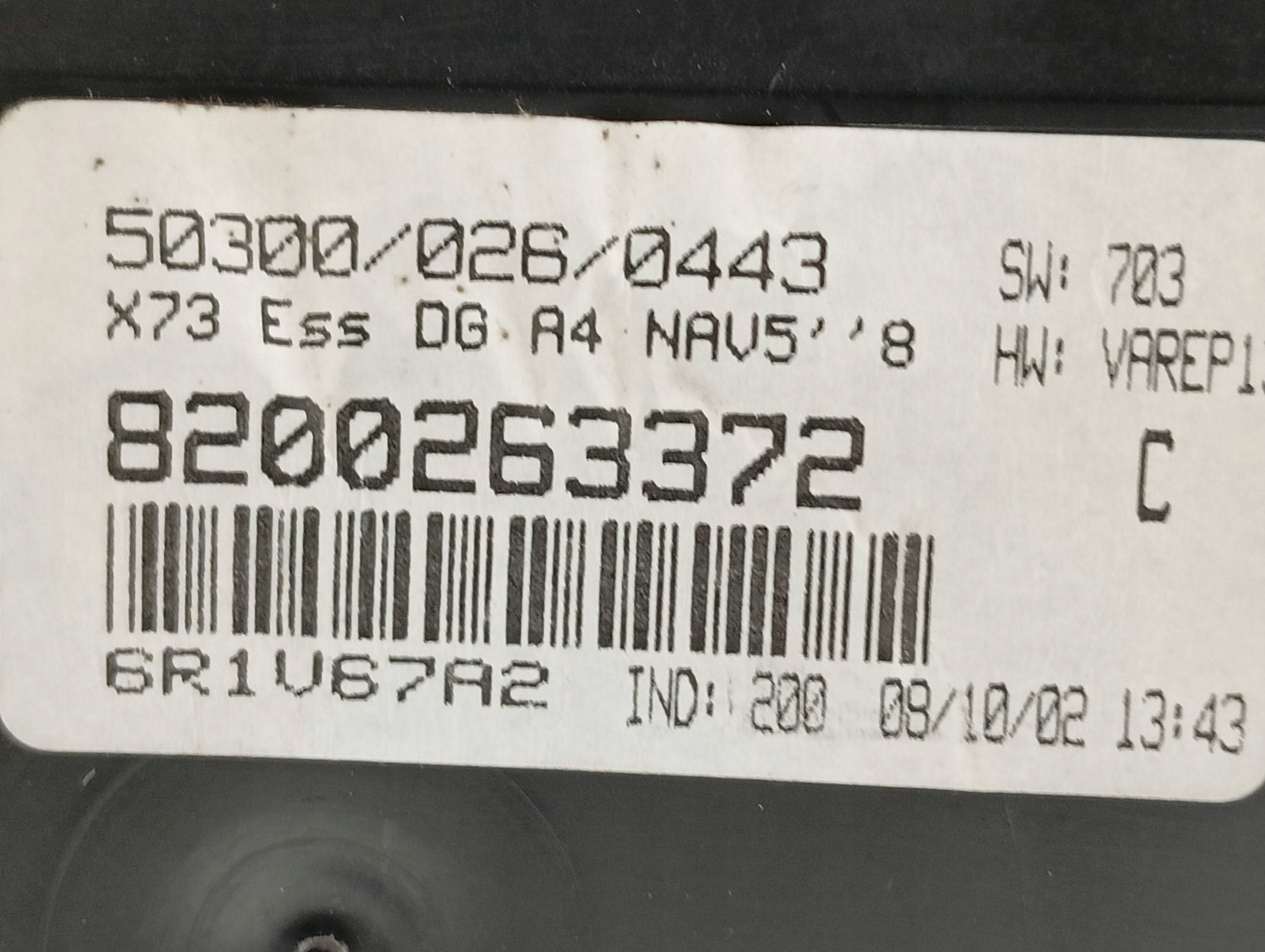 dials 8200263372 Renault Vel Satis and (2002-2009)
