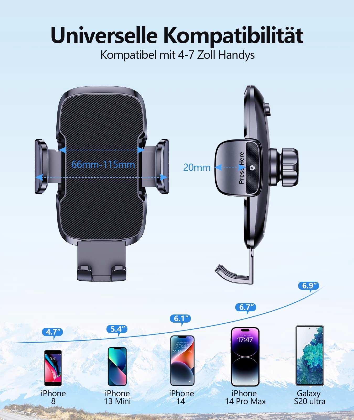 Glangeh Uchwyt samochodowy na telefon komórkowy z wentylacją — miniatura 7