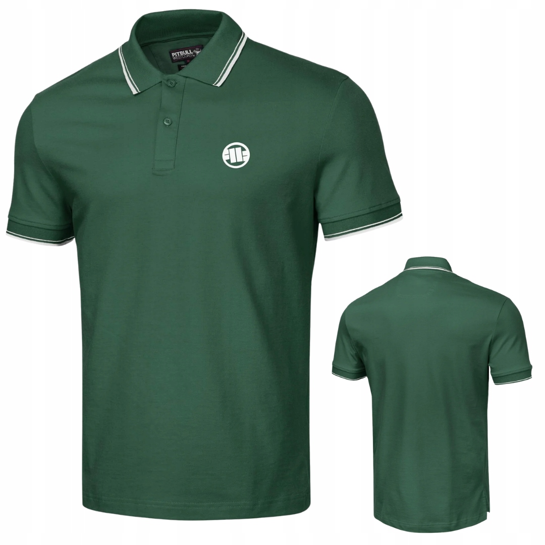 Pitbull West Coast Pánská Polokošile Pique Stripes Regular Dark Green XXL