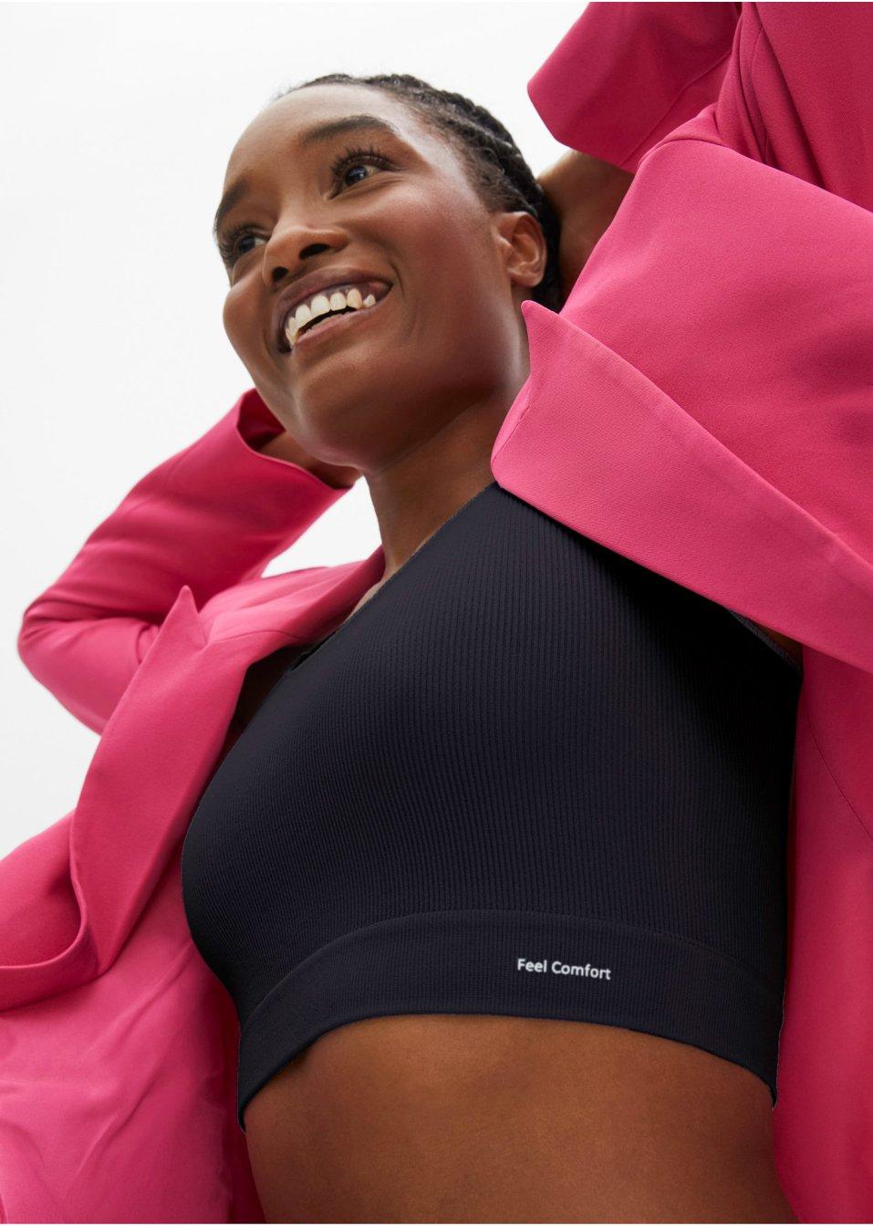 FEEL COMFORT CZARNY L 2G1C06 BONPRIX TOP BEZSZWOWY Marka Bonprix