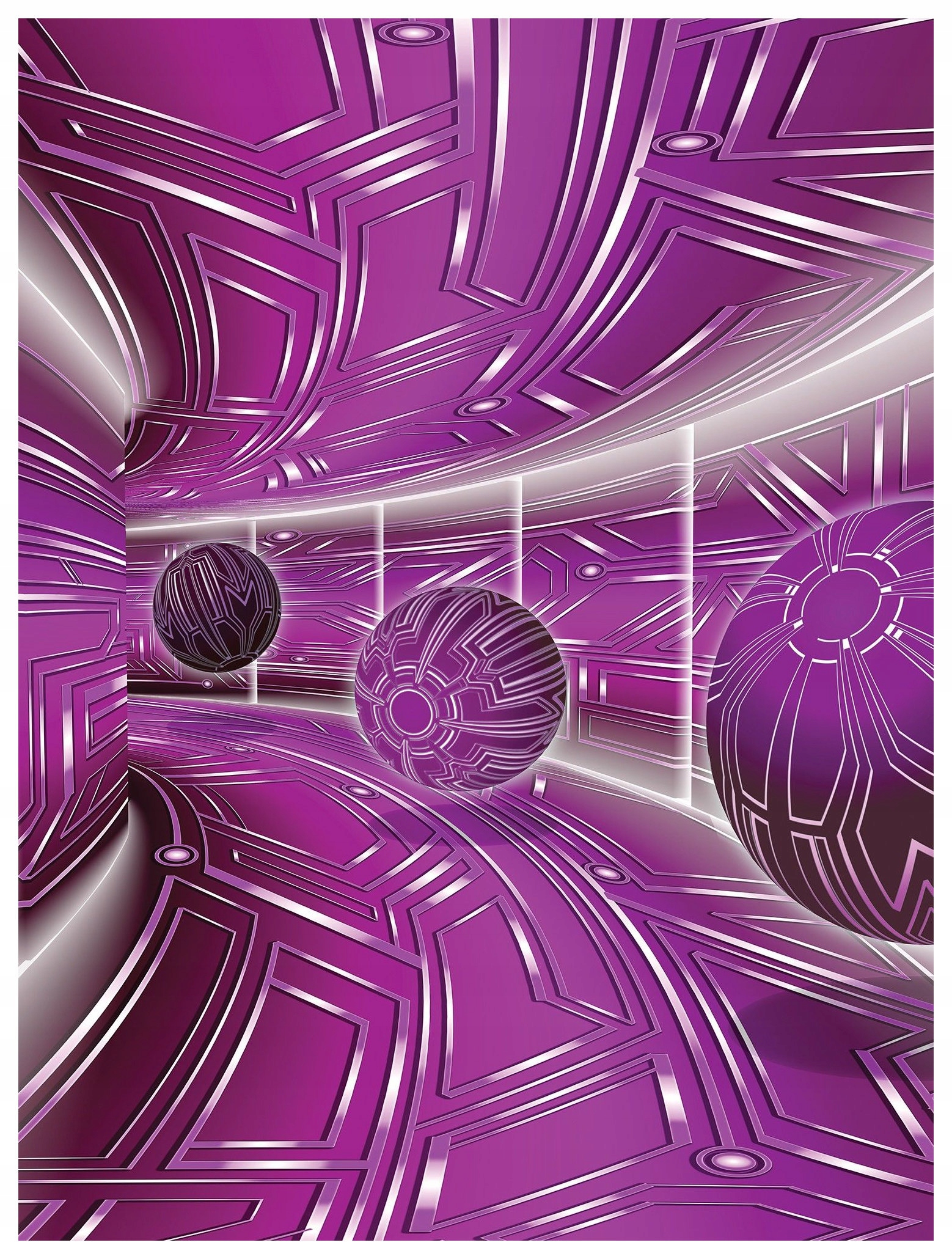 Fototapeta Fialový tunel Geometrie Stěny Efekt 3D 206x275 lepidlo