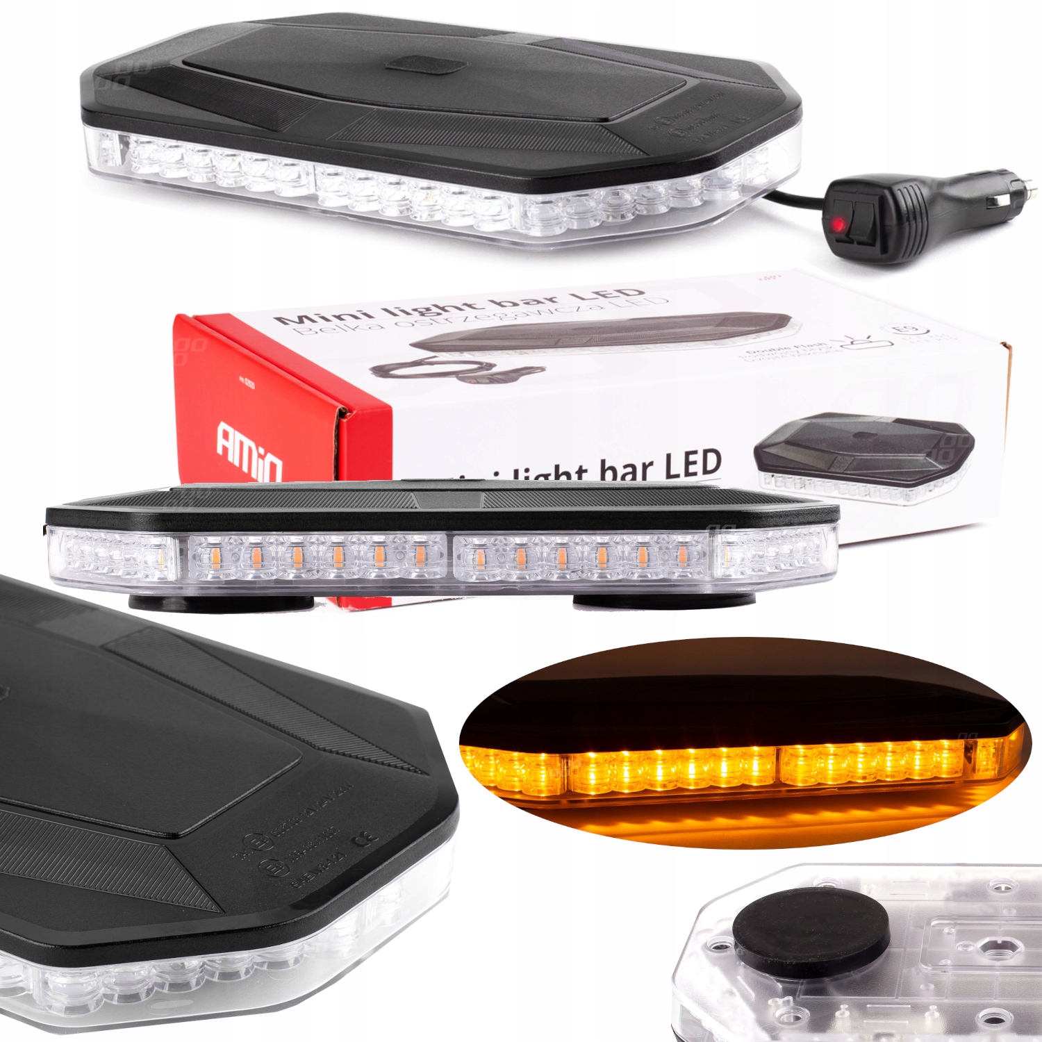 02920 - ПРЕДУПРЕЖДЕНИЕ ЛУЧ 48 LED МАГНИТ 12/24V IP56 АТТЕСТАЦИЯ