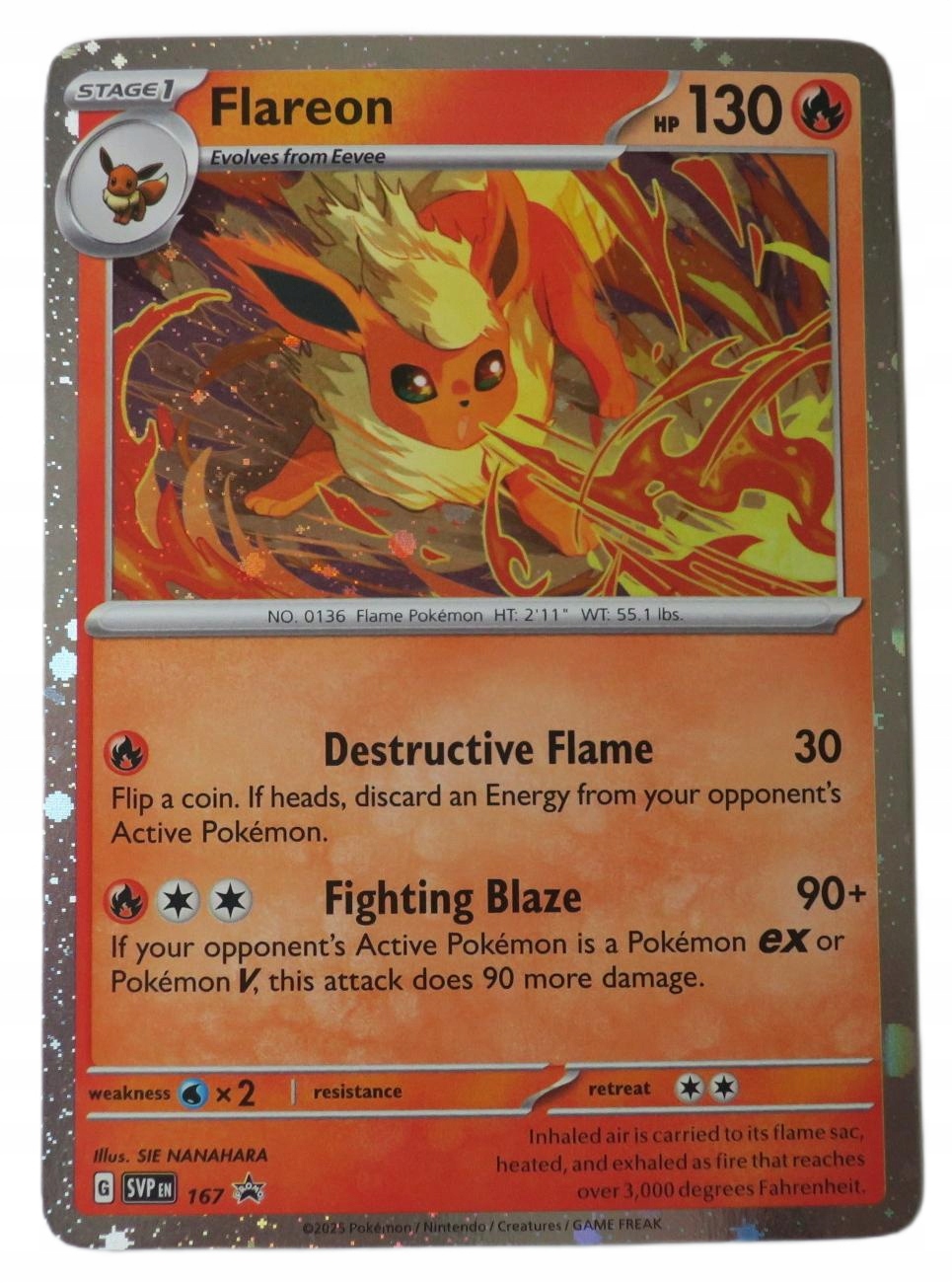 ORYGINALNA KARTA POKEMON PRISMATIC EVOLUTIONS FLAREON SVP 167 PROMO