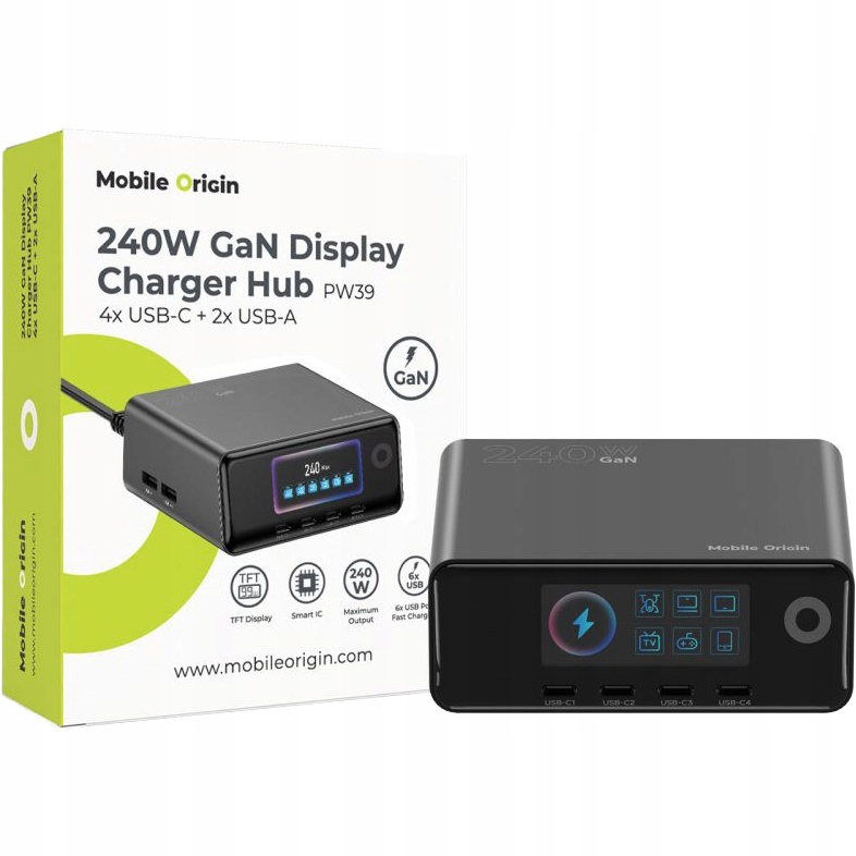 Nabíjacia stanica, nabíjačka 240 W Mobile Origin Pps Pd, displej