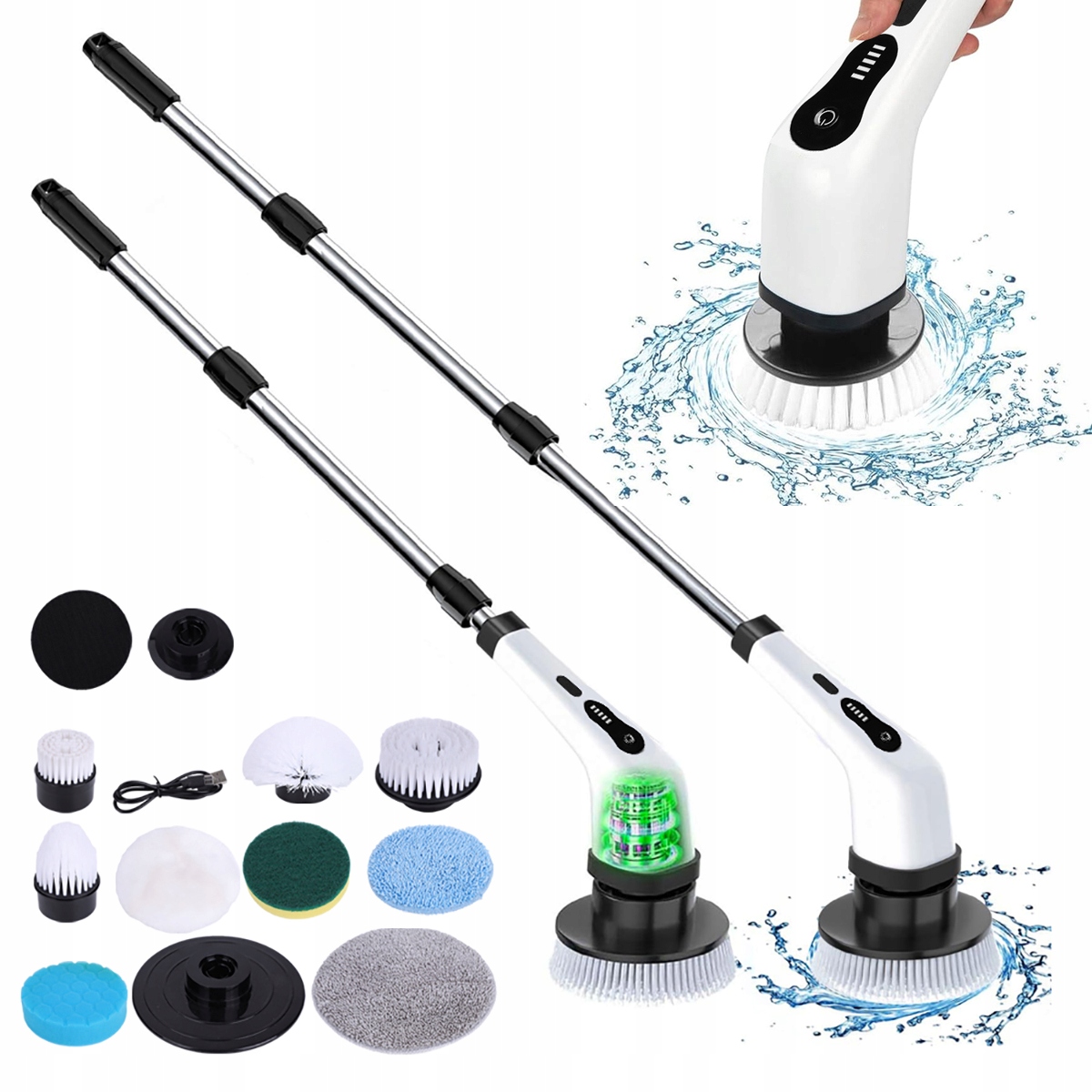 Levně Rotační Mop Elektrický Čisticí Kartáč 2000 mAh 9 V 1