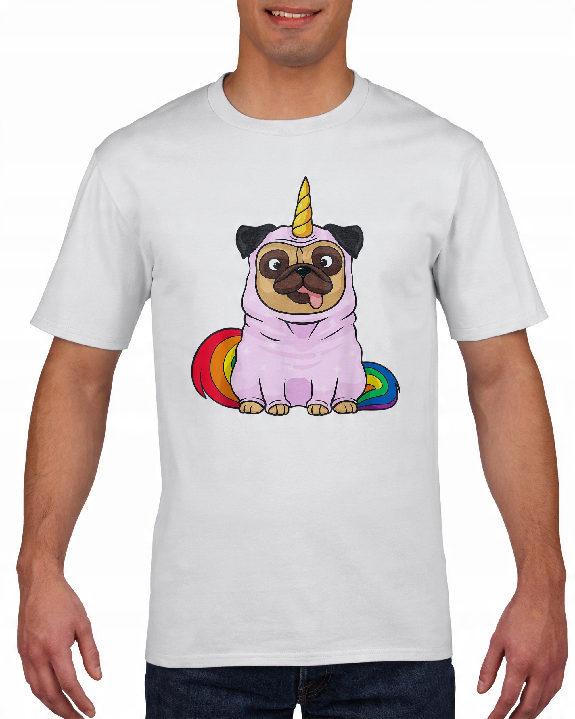

Koszulka męska Pies mops jednorożec unicorn S