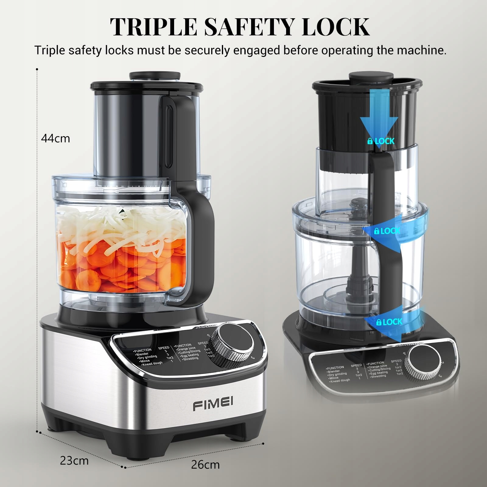 FIMEI Robot Kuchenny 1300W 3 Prędkości 35L Malakser 1,5L Blender — miniatura 2