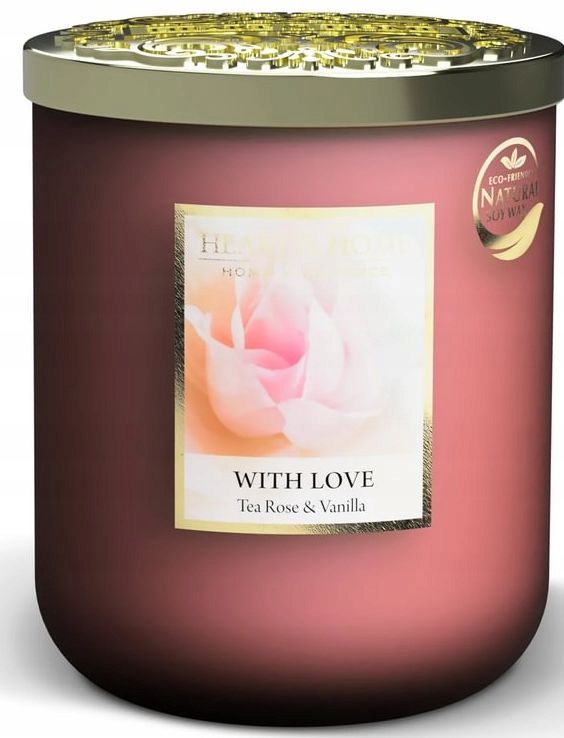 Velká Svíčka Heart & Home S Milující Růžovou A Vanilkovou Sójovou Svíčkou