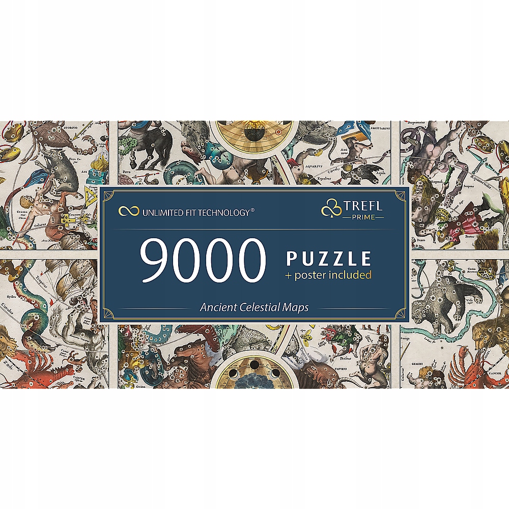 Puzzle 9000 Prime Uft Mapa Vesmír Znamení Zvěrokruhu Hvězdy 12+ Trefl