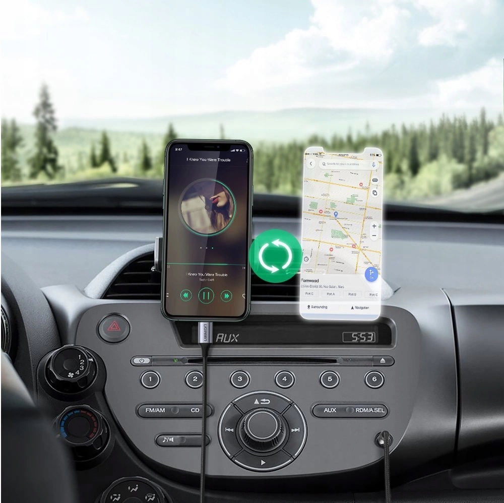 Ugreen kabel przewód audio Aux Mfi Lightning 3,5 mm mini jack 1 m szary