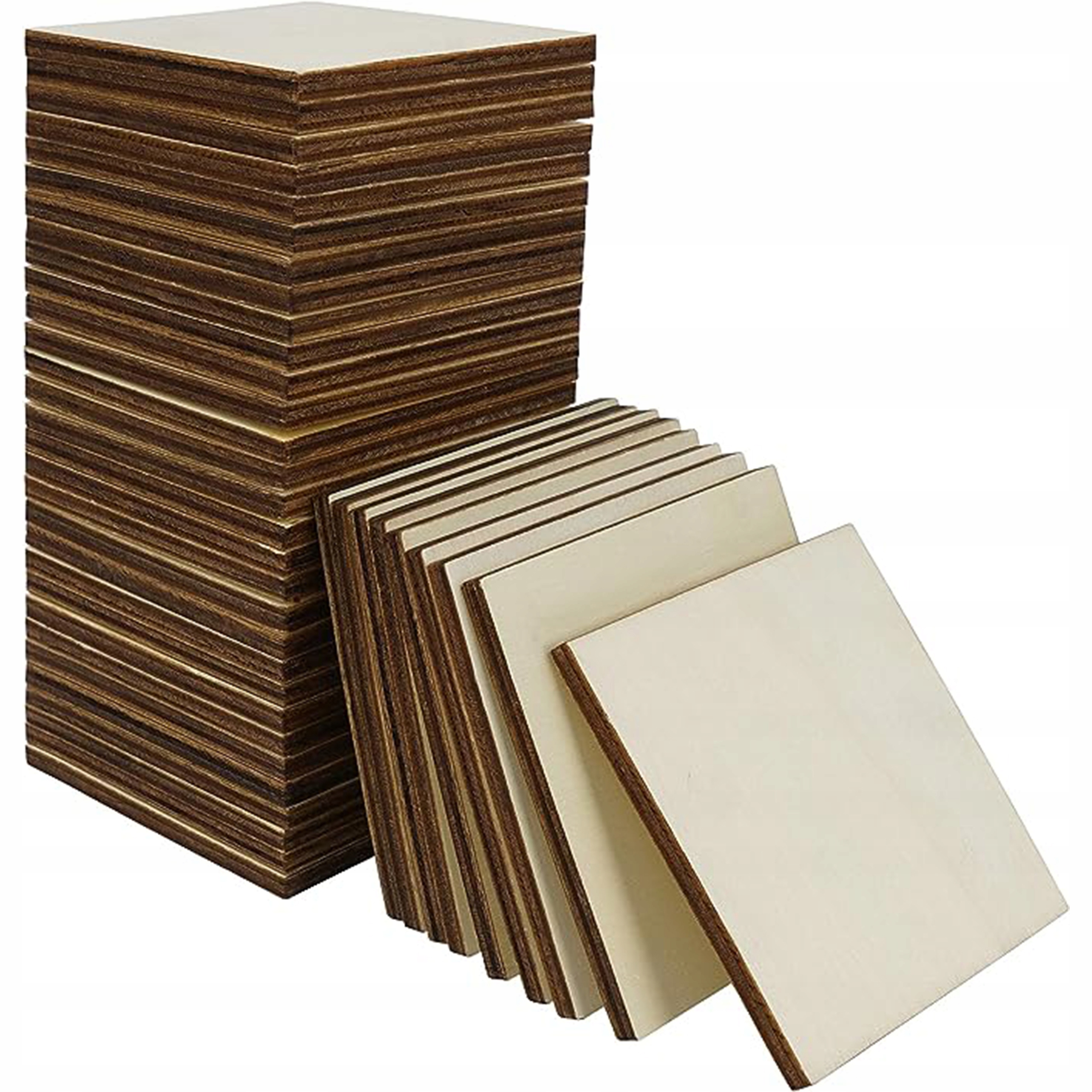 Dřevěné čtverce z překližky 10 cm Překližka na zdobení 100 Kusů Kostky