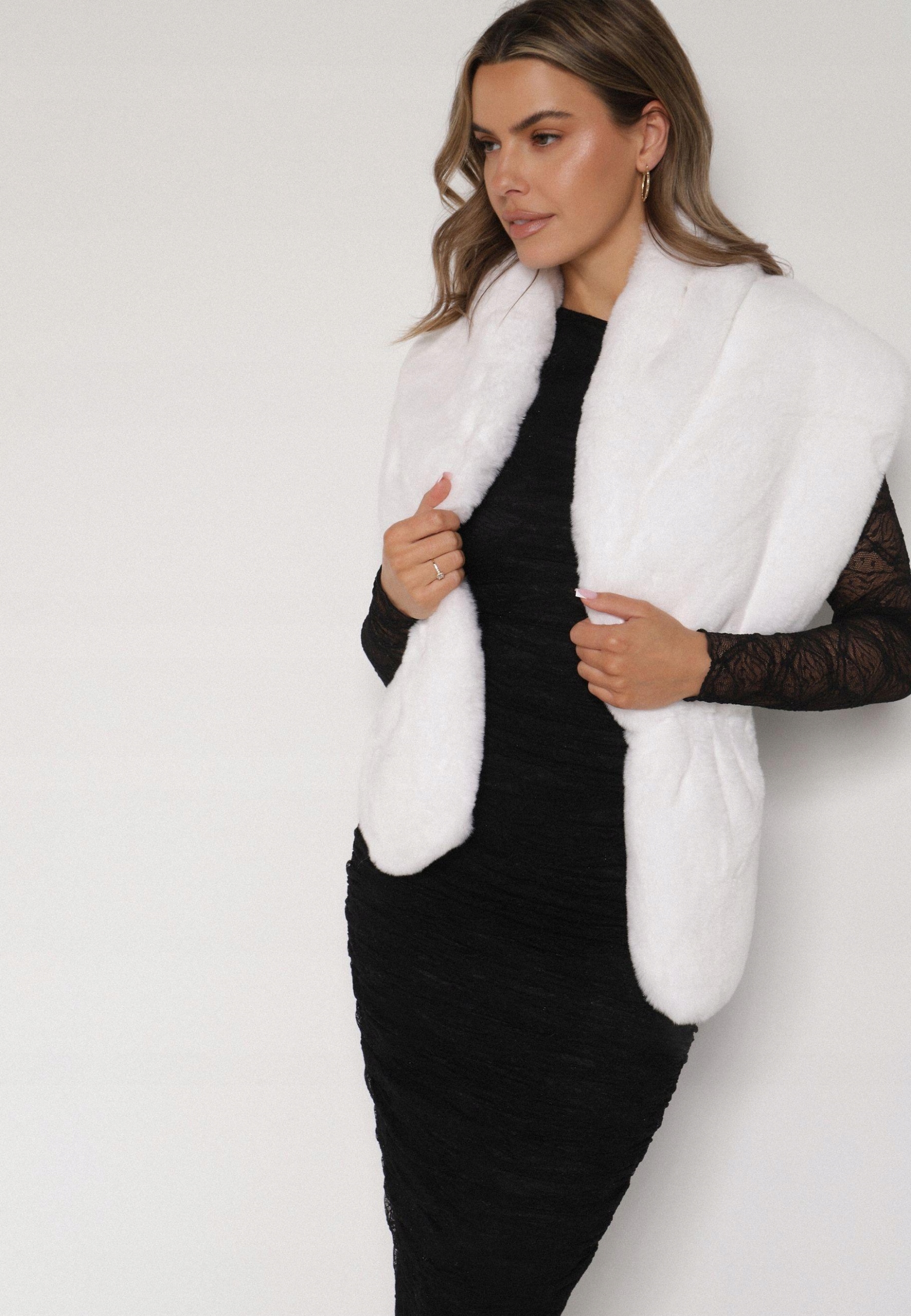 Born2Be Białe Ponczo damski