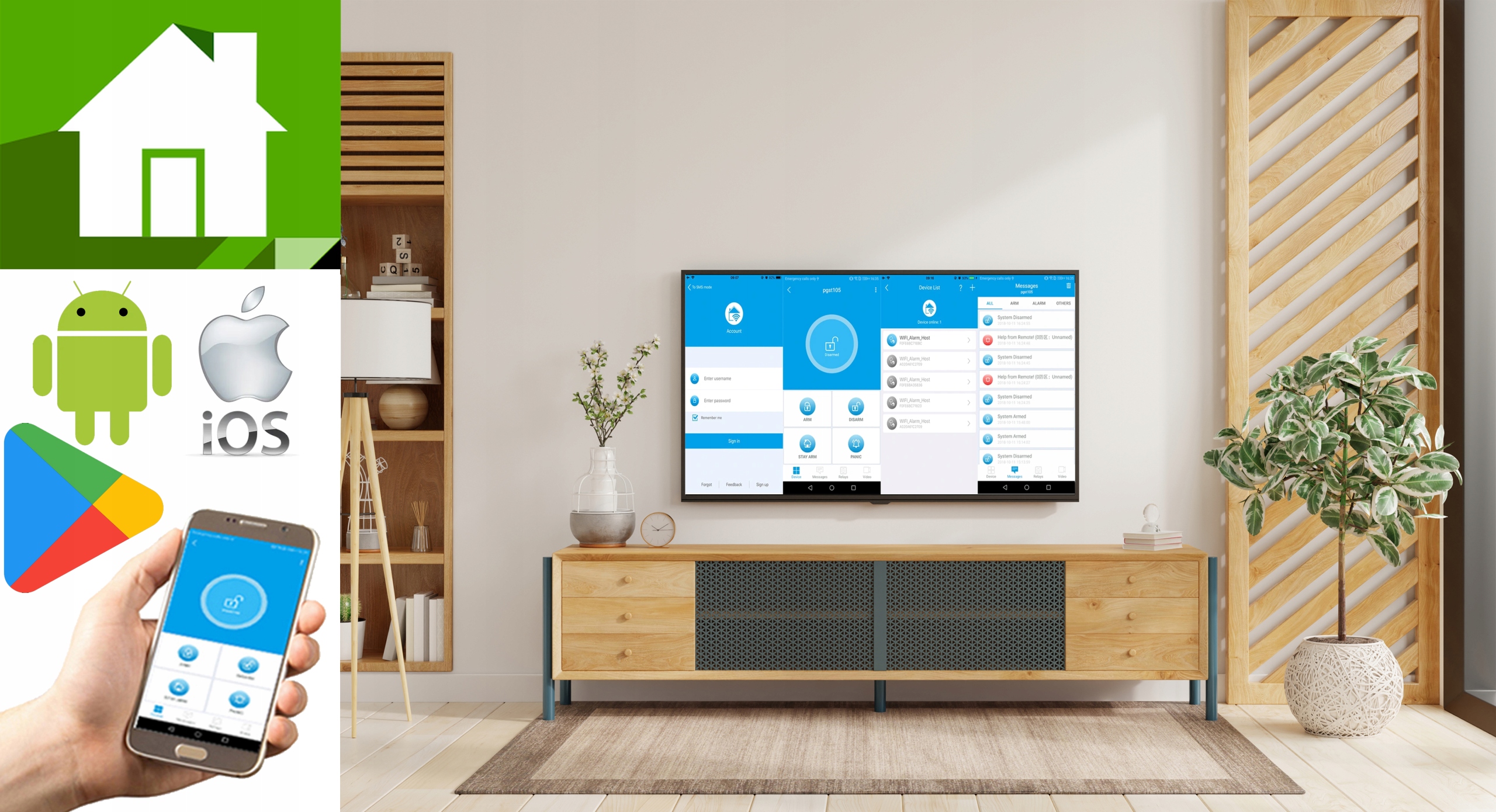 ALARM GSM BEZPRZEWODOWY APP ANDROID POLSKI SYRENA Marka Linbox