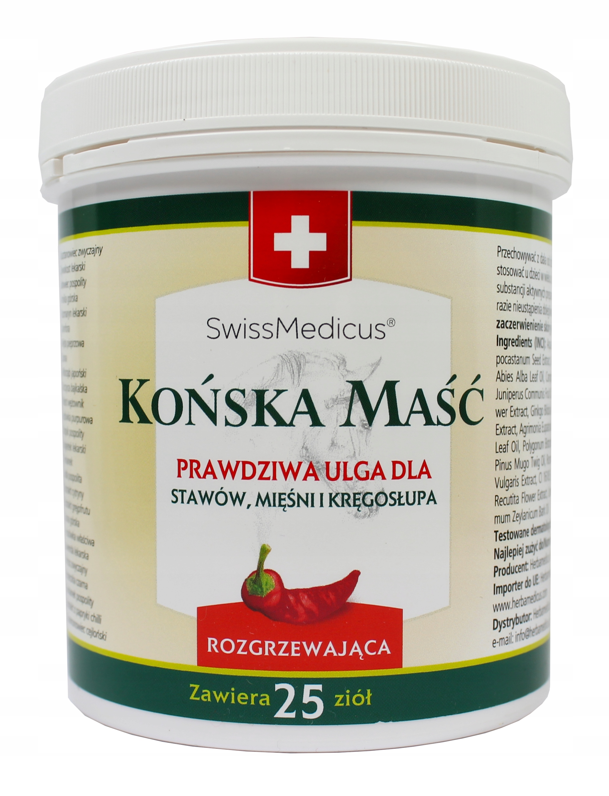 

Końska maść Rozgrzewająca z chili Na Stawy 250 ml