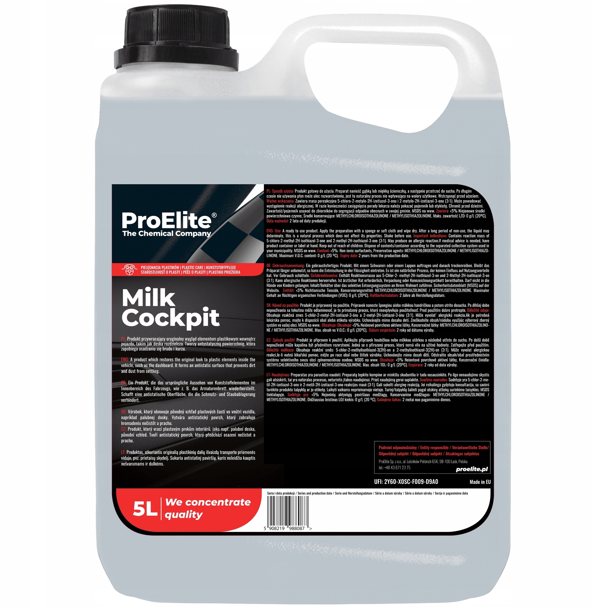 Mleczko do pielęgnacji kokpitu ProElite Milk Cockpit 5L