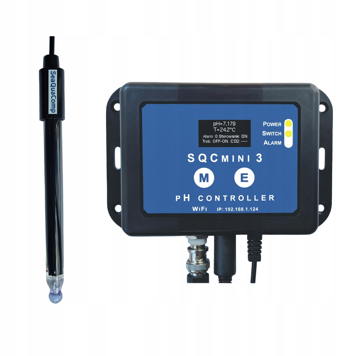 Levně SQCmini 3 počítač regulátor pH – skleněná pH sonda, elektroventil, WiFi