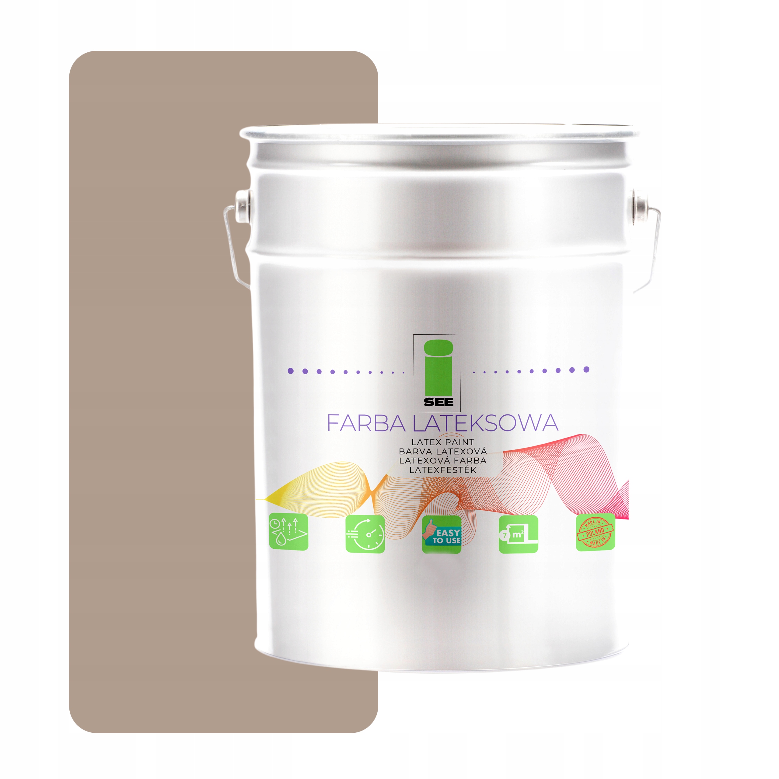 Latexová Farba Na Steny Priedušná Hnedá Svetlá 10 L Hypoalergénna