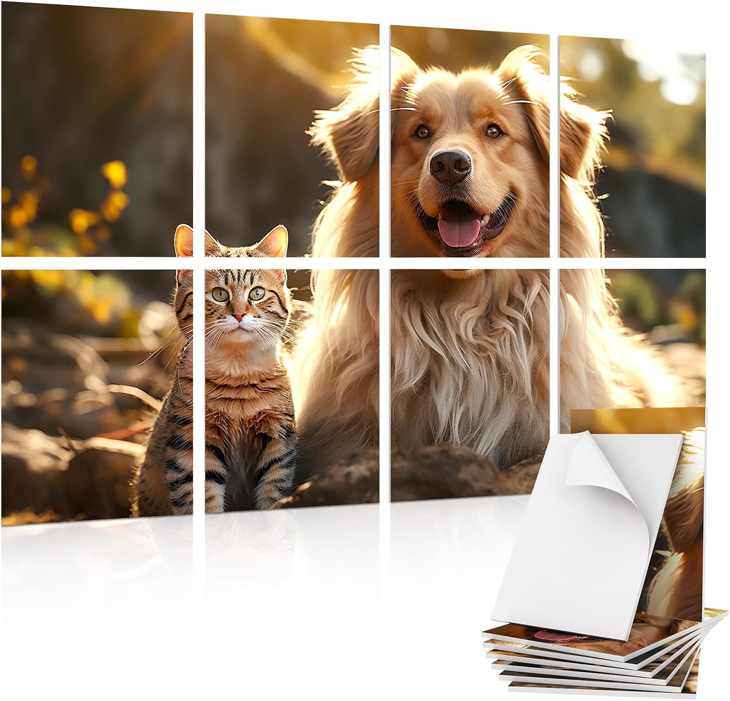 Tonor 8 Pack Art Panel akustický, samolepicí stěnové panely, 16-12