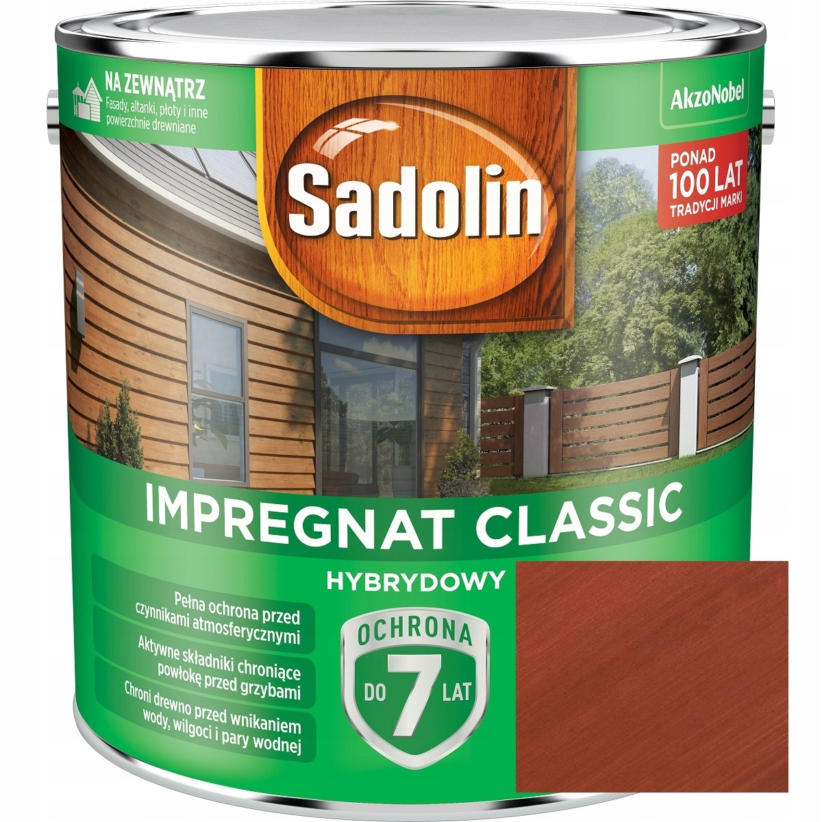 Sadolin Classic Hybrydowy Impregnat Do Drewna Szwedzka Czerwień 4,5L