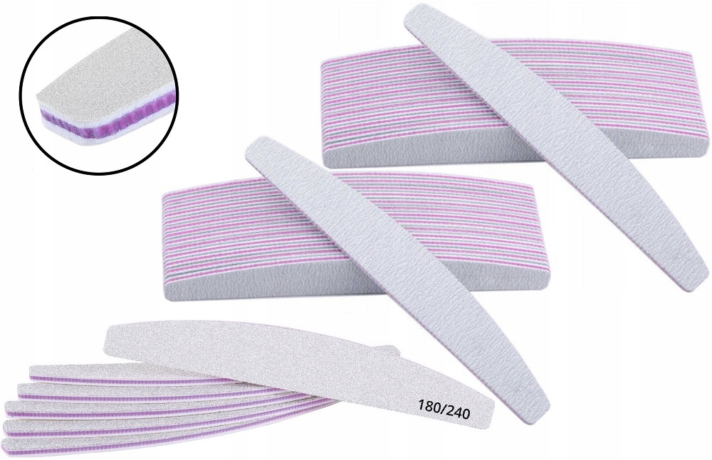 

Pilnik Do Paznokci Łódka Zebra 180/240 x 50 Sztuk
