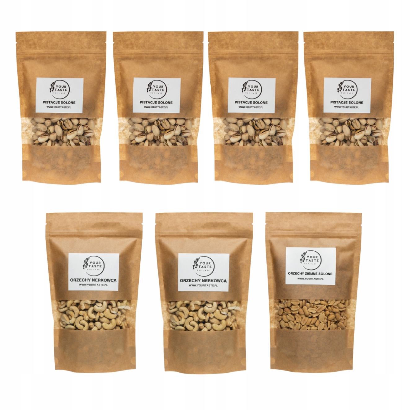 Sada Your Taste 4x Pistácie solené 500g 2x Kešu ořechy 500g nebo