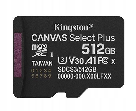 Kingston 512GB microSDXC Canvas Plus Memory Card 150MB/s Read, Uhs-i Speed