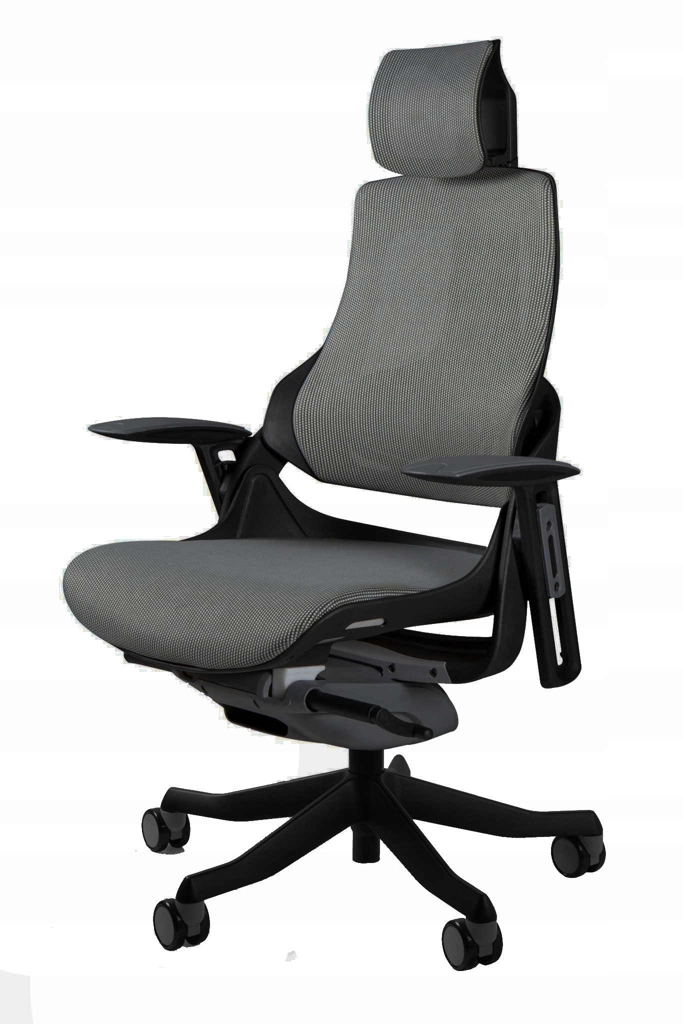Fotel Ergonomiczny Wau Szary Biurowy Krzesło Black