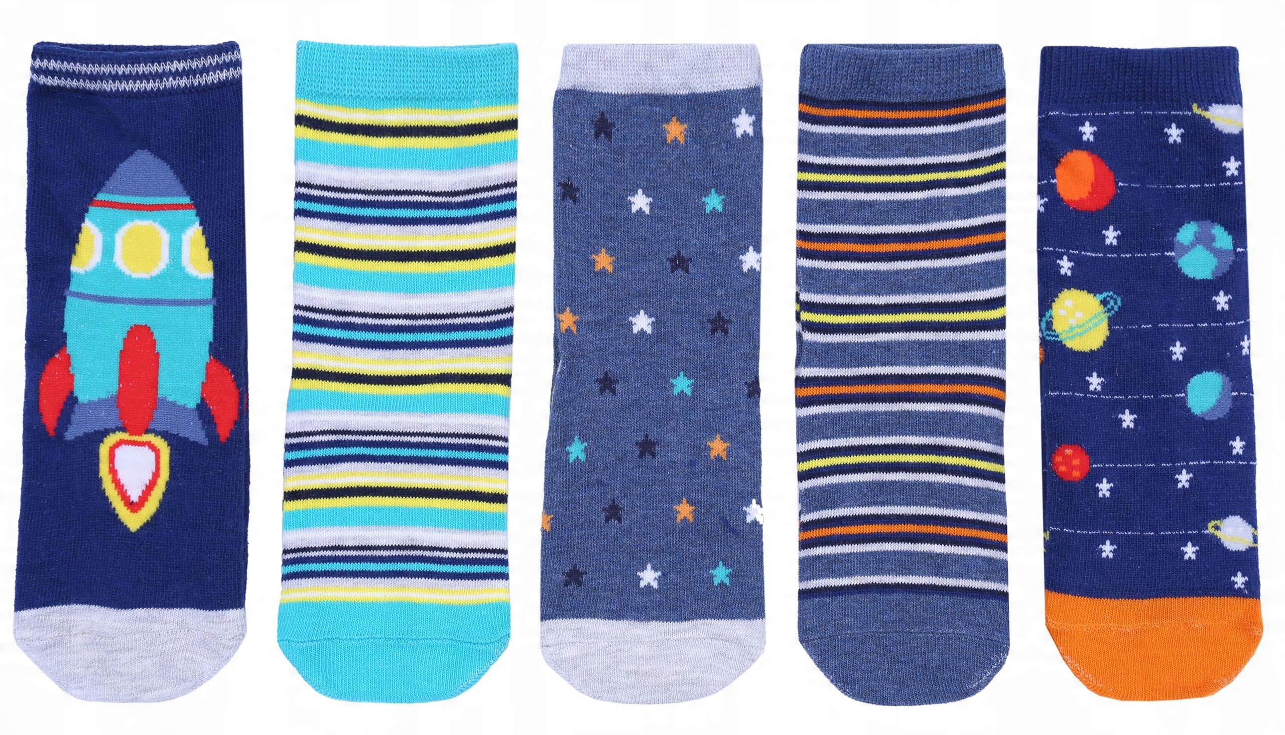 

5 x Niebieskie skarpetki kosmos Primark 19-22 Eu