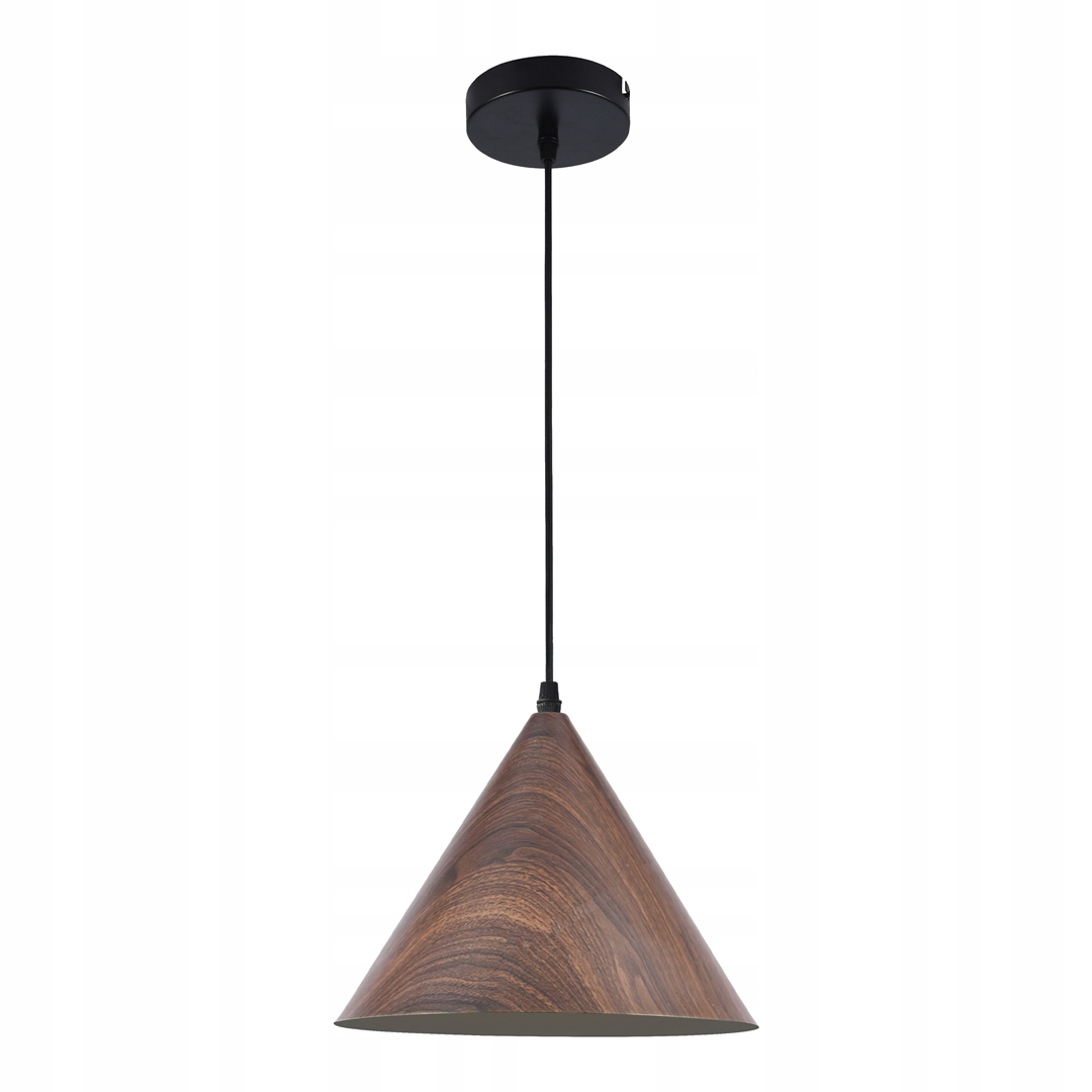 Závěsná lampa kužel 30 cm hnědá imitace dřeva nad stůl ostrov Milagro