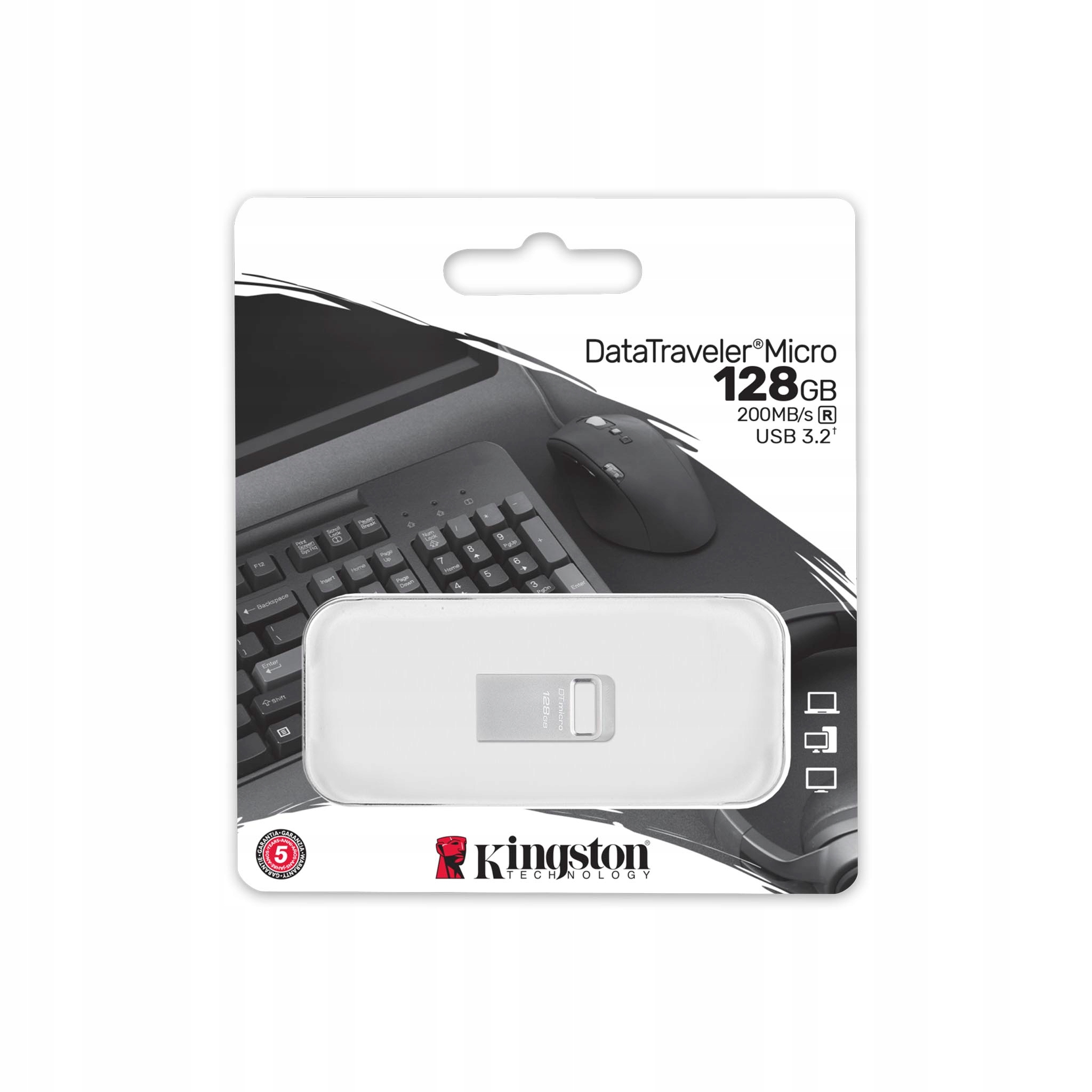 Pamięć Usb Kingston DataTraveler Micro 128 Gb Usb 3.2 200 MB/s
