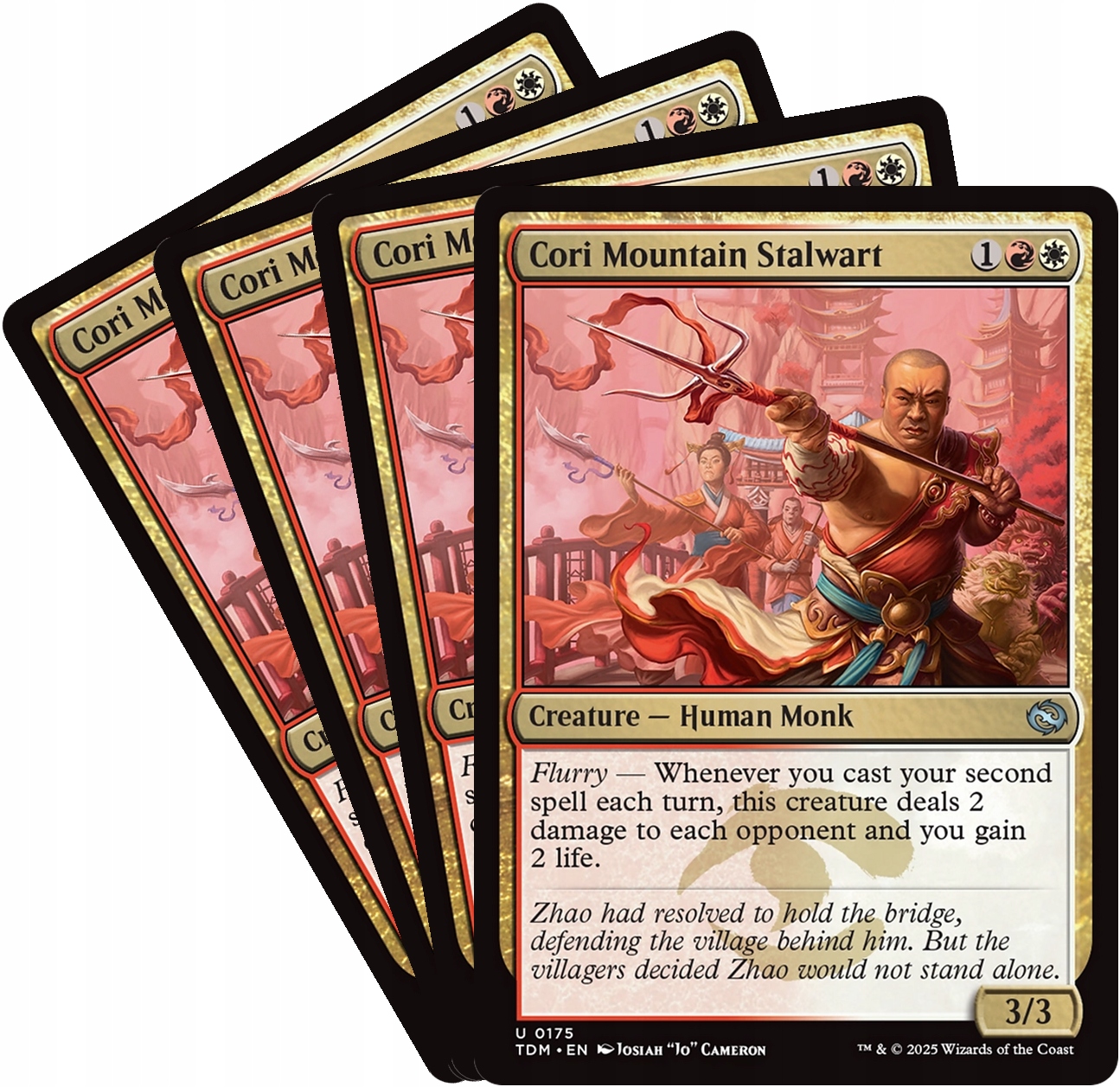 [mtg] Playset: 4x Cori Mountain Stalwart (tdm)