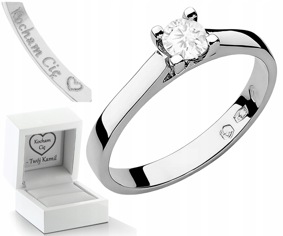 Prstýnek Laboratorní Briliant 0,25CT Bílé Zlato 585 Gravírování