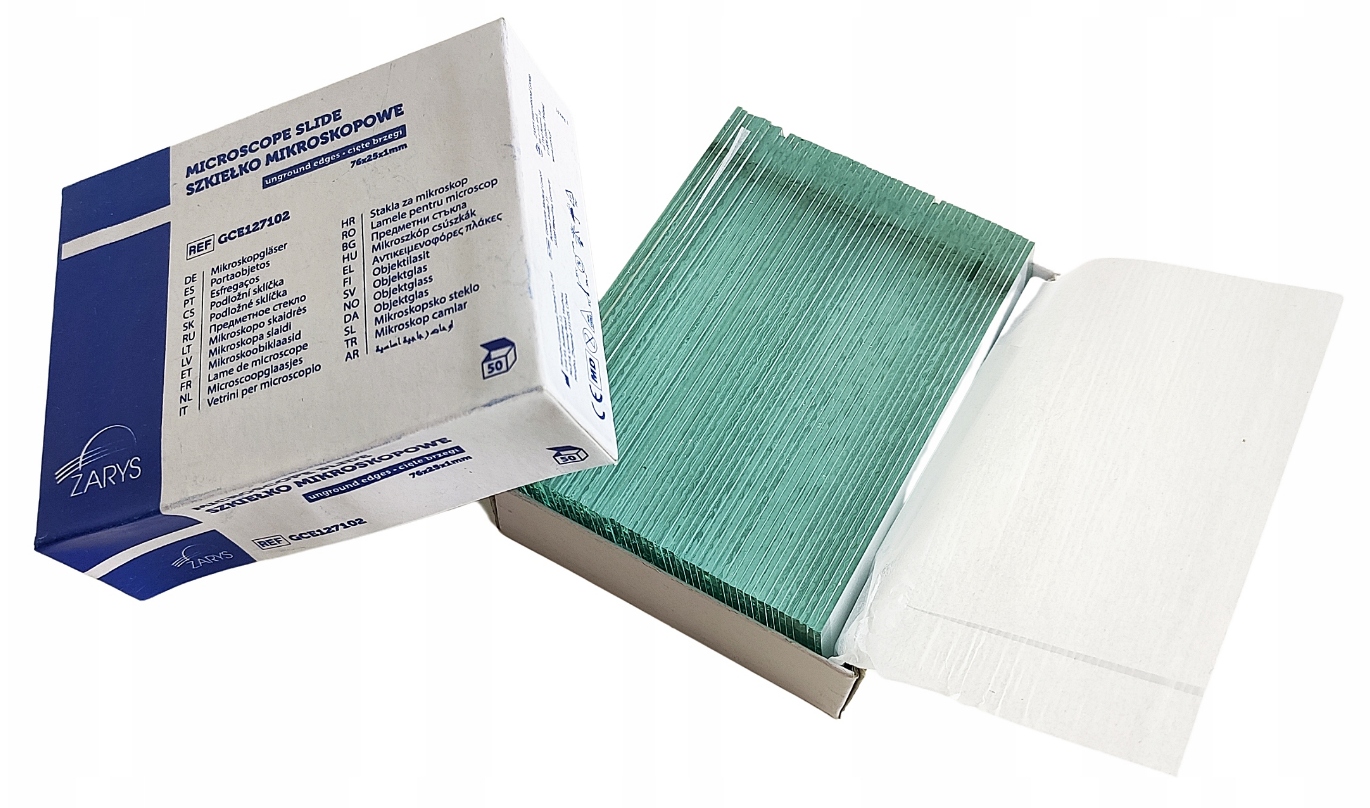 

Szkiełka mikroskopowe cięte brzegi 76x26mm 50szt