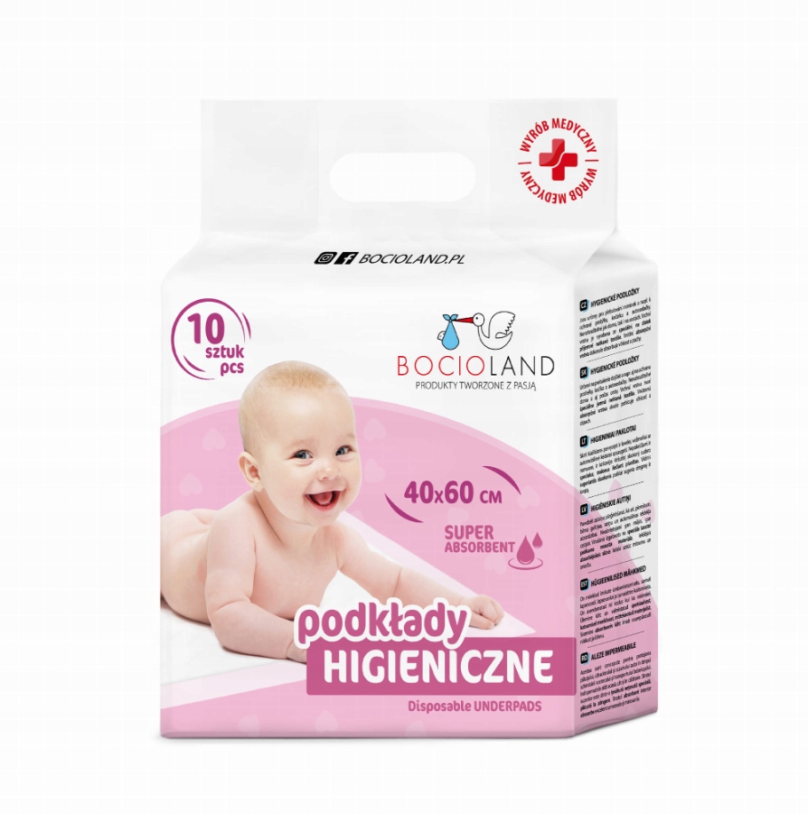 Podkłady jednorazowe 40x60 10szt BOCIOLAND