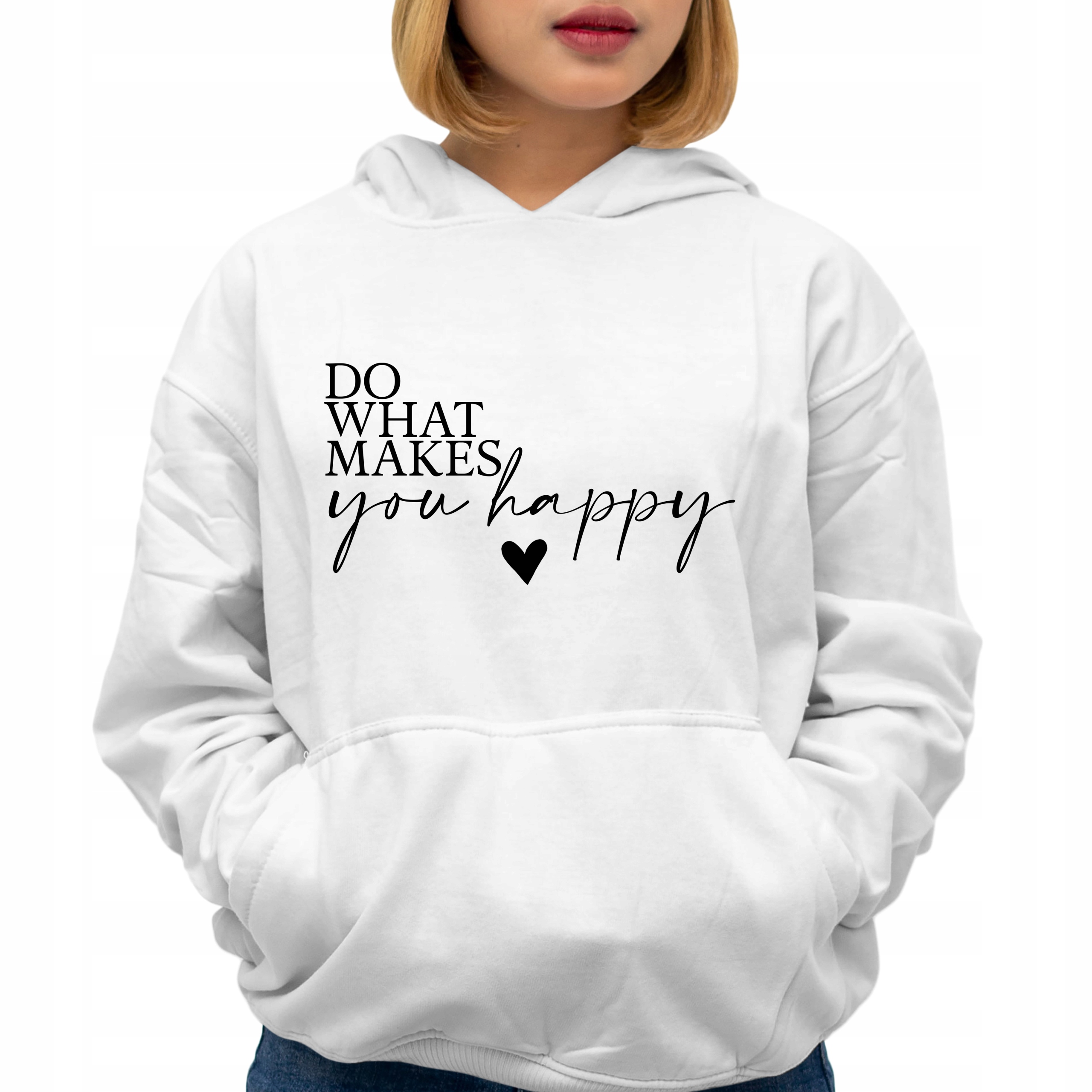 Mikina s vanilkovou Kapuce What Makes You Happy jako Dárek Vzory Vel S