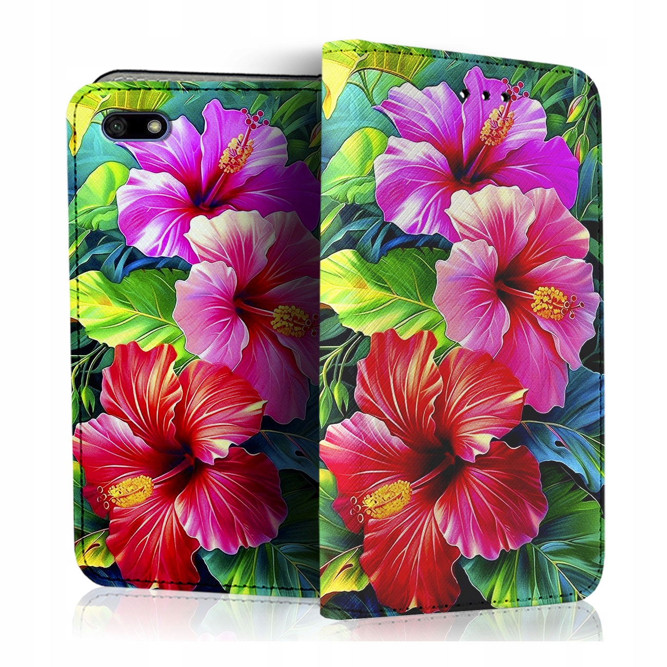 SKÓRA NATURALNA ETUI Z KLAPKĄ PORTFEL DO HUAWEI Y5 2018