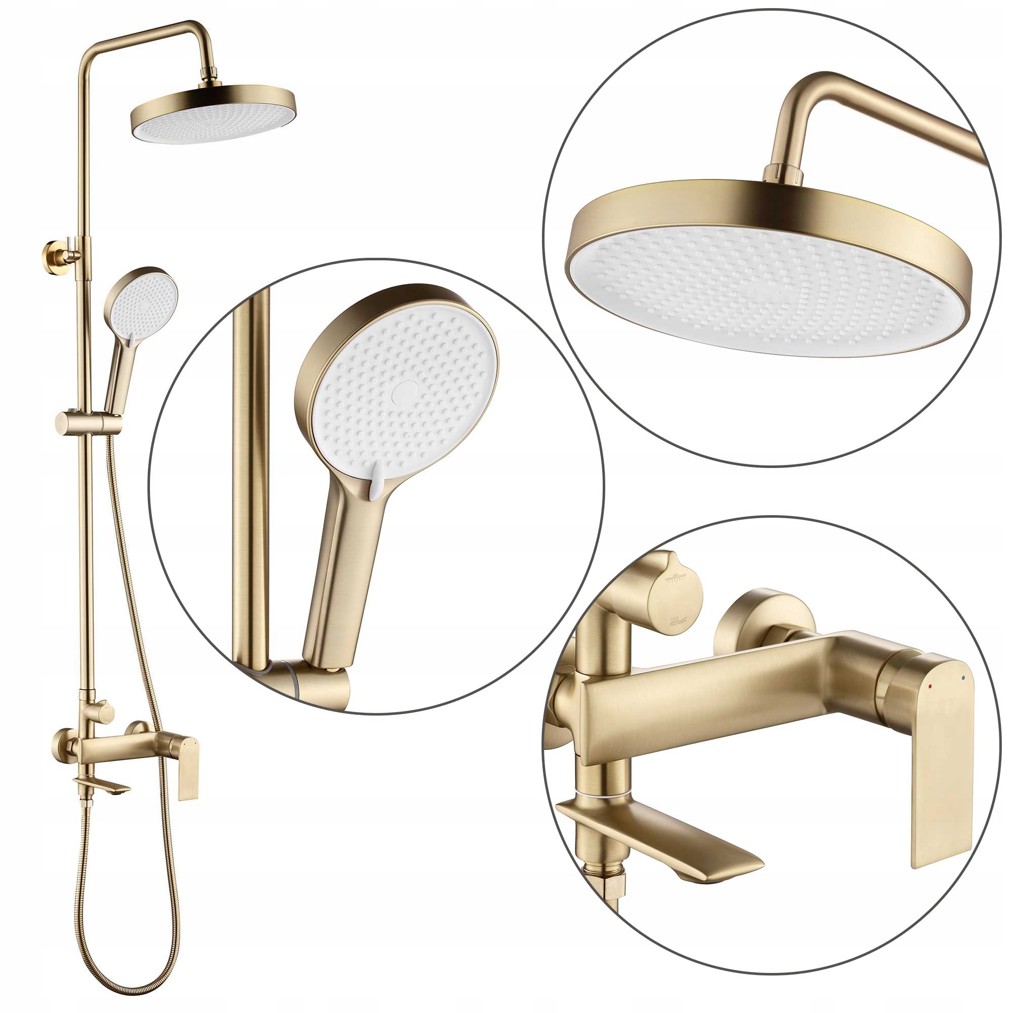 Súprava na striekanie s dažďovou sprchou 25 cm Zlatý kartáčovaný Rea Veneta