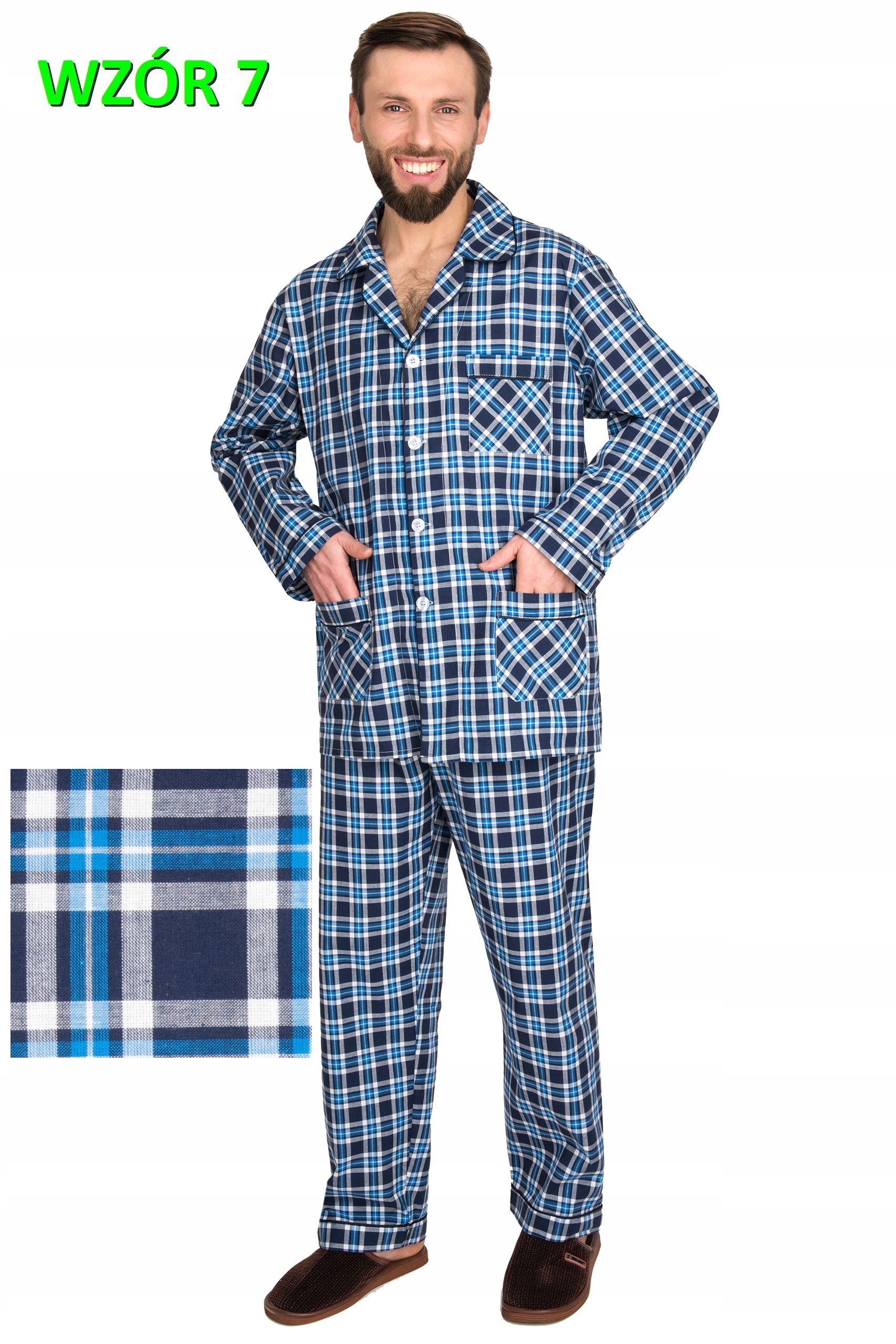 PIŻAMA MĘSKA BAWEŁNIANA BAWEŁNA TKANA r.M FORMAX Wzór dominujący kratka