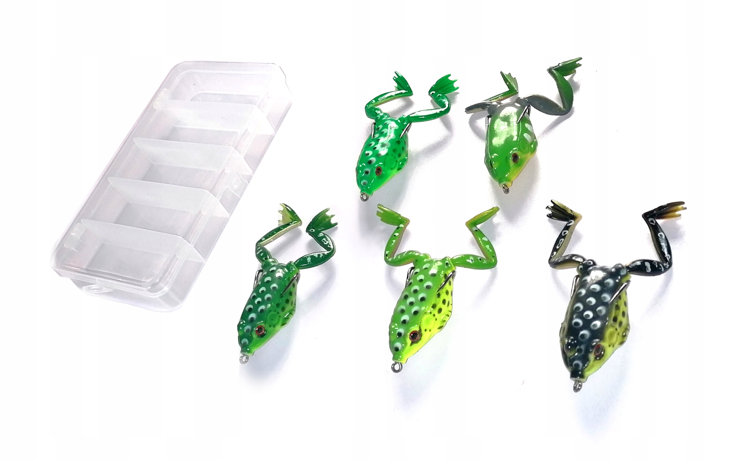 

Żaba Gumowa Frog 3D 5x Przynęta + pudełko, Spining