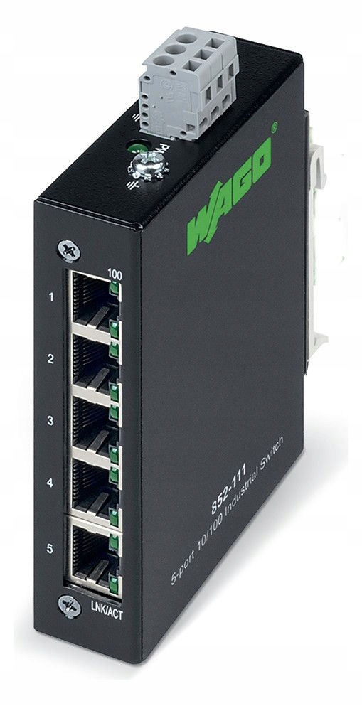 Wago 852-111 łącza sieciowe Fast Ethernet (10/100) Czarny