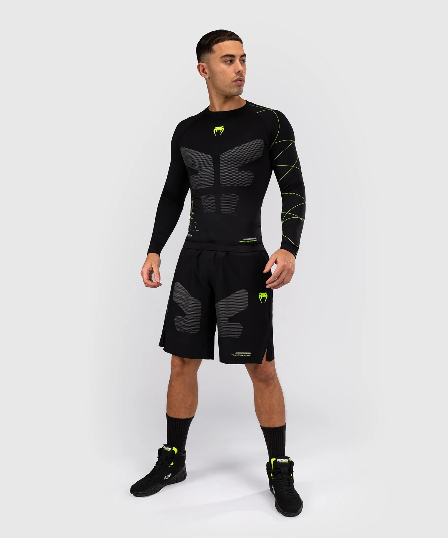 Venum Rashguard Training Camp 4.0 z Długim Rękawem Black/Neon Green L