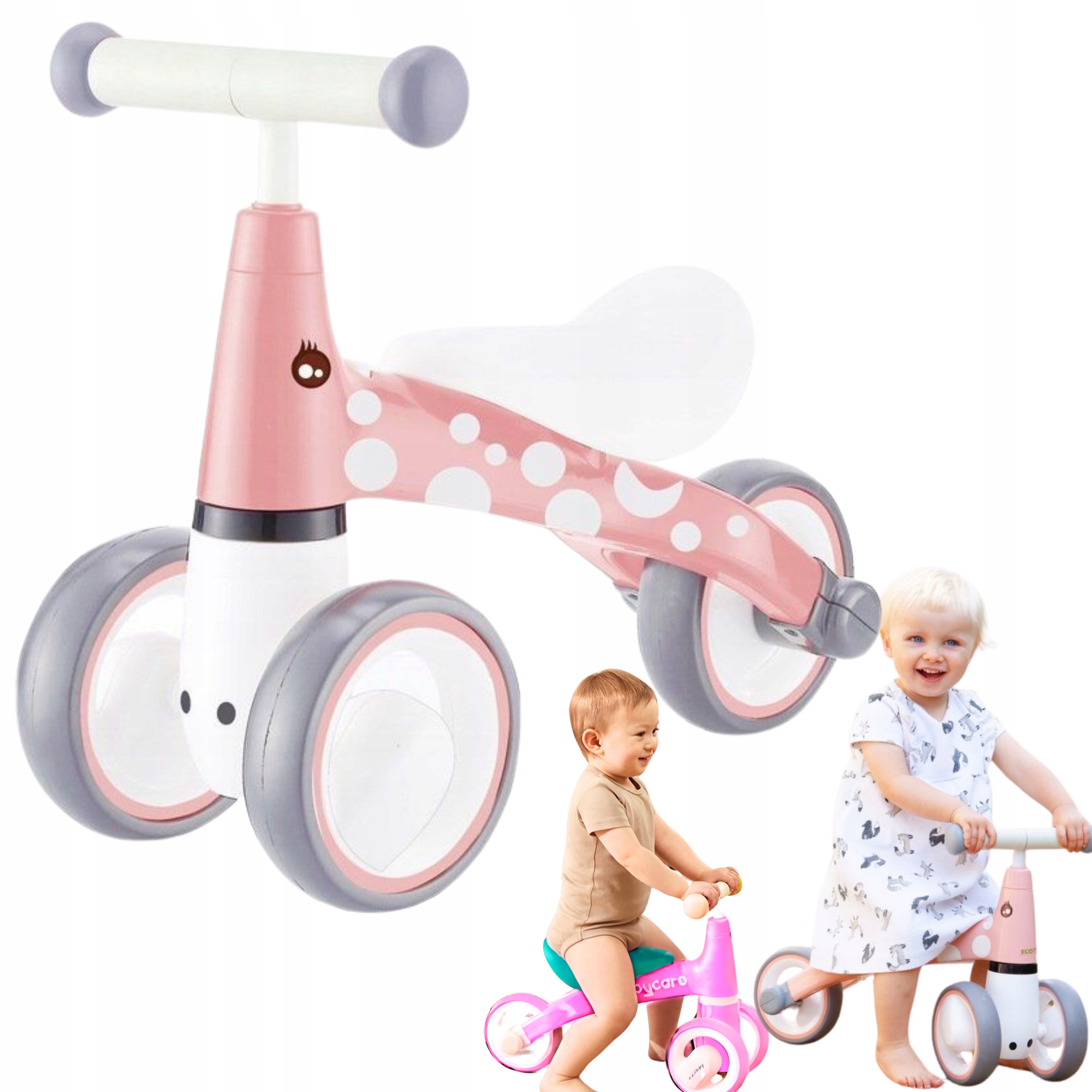 Rowerek Jeździk Trójkołowy Dla Dzieci Chodzik Stabilny 12m+