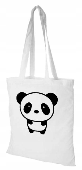 Panda bavlnená nákupná taška biela